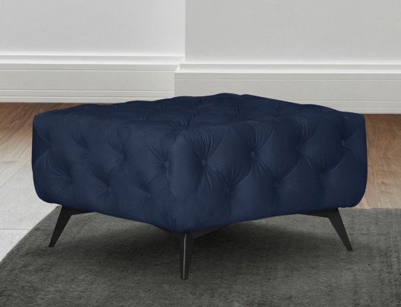 Leonique Polsterhocker »Amaury«, Chesterfield-Optik, Breite 80cm, Fußfarbe wählbar