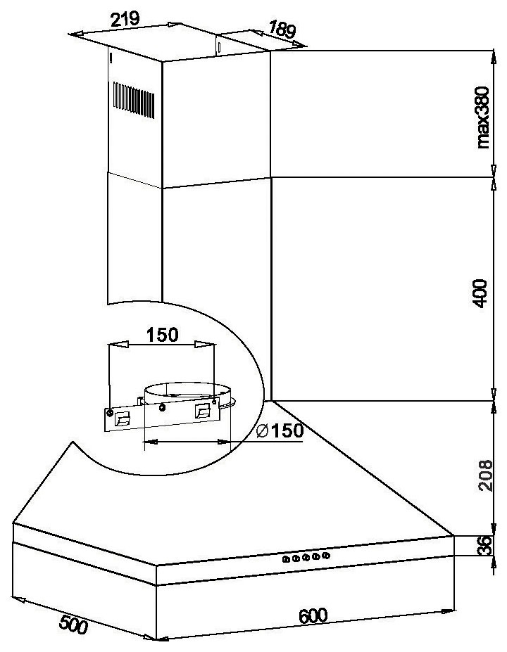 Amica Kaminhaube »KH 17286-3 E«