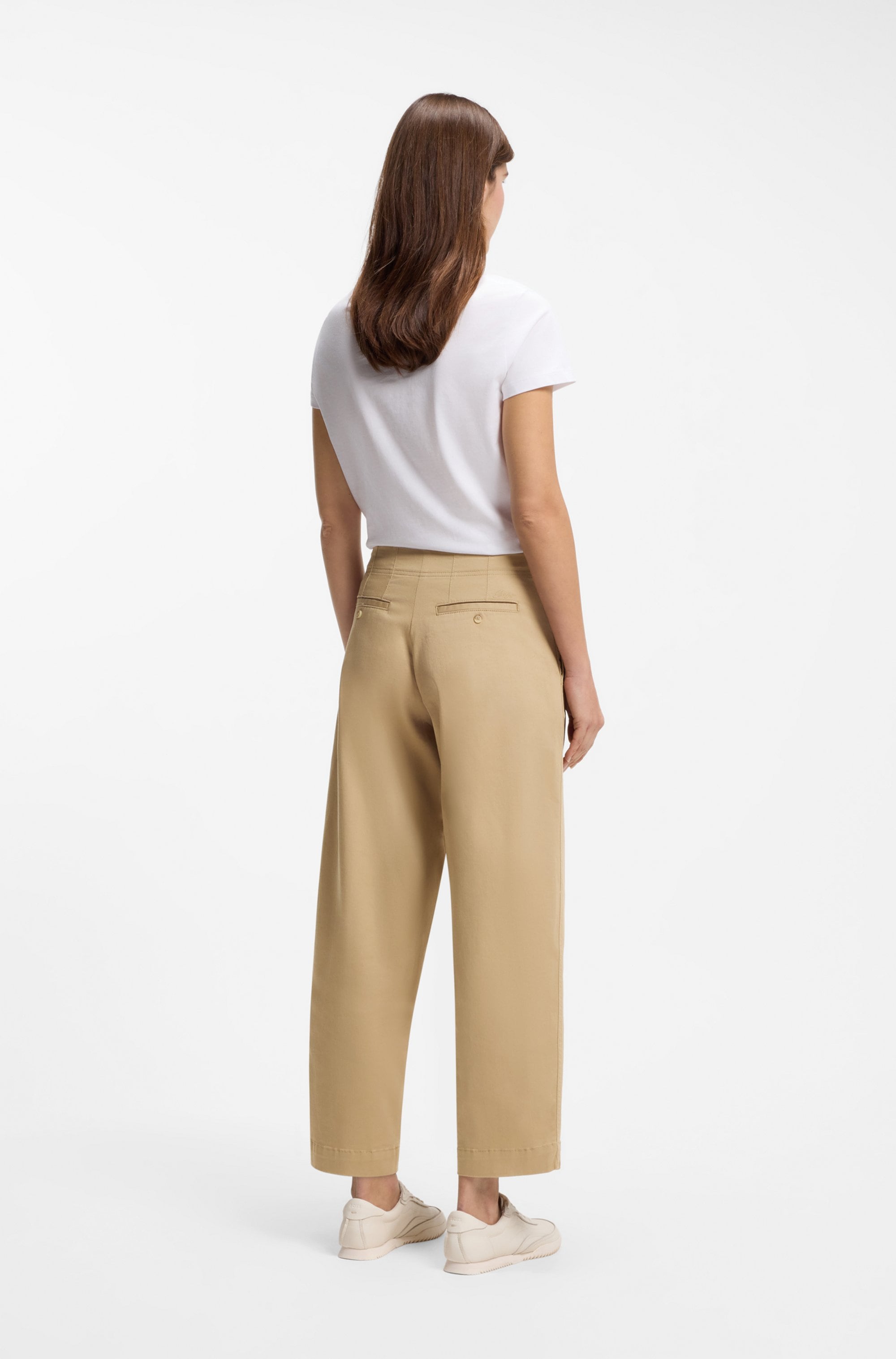 BOSS ORANGE Chinohose »Taquina Premium Damenmode«  in lockerer Passform, Barrel Fit