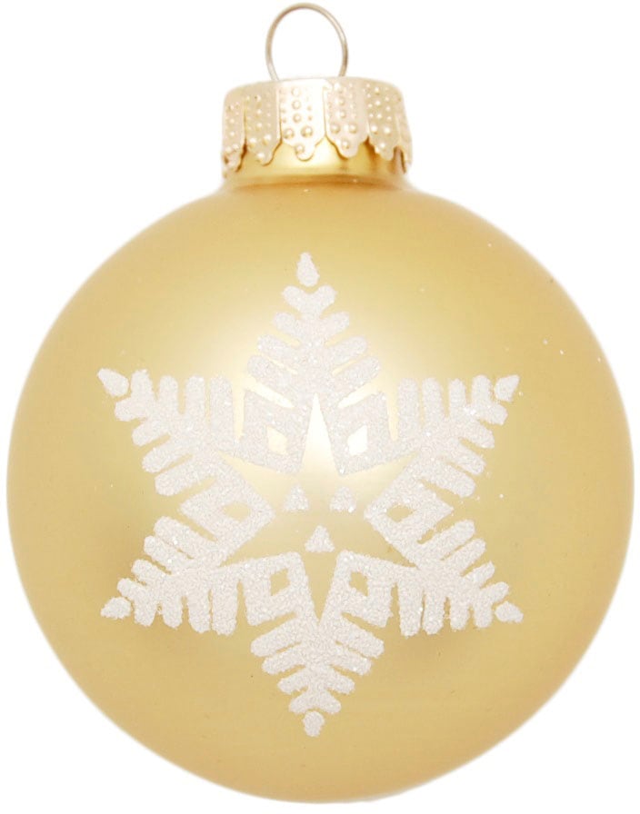 Christbaumschmuck, kaufen Weihnachtsdeko, Glas Weihnachtsbaumkugel (Set, »Schneeflocke Glas aus Lauscha 16 St.), Krebs goldfarben«, Christbaumkugeln günstig online