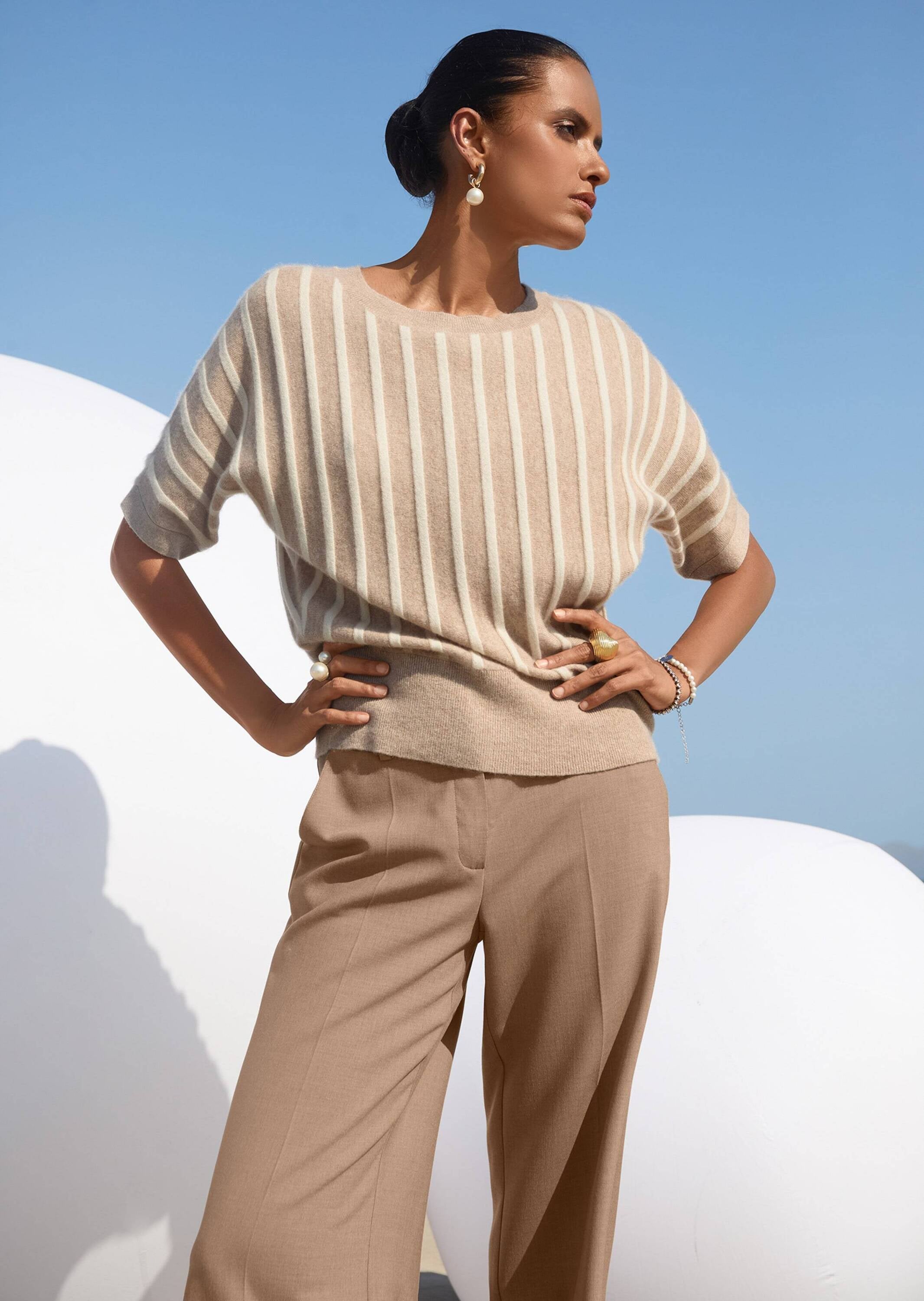 MADELEINE Longpullover »Pullover Streifenpullover aus Good Cashmere«