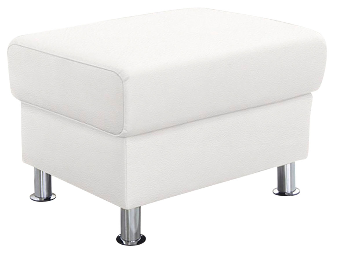 TRENDMANUFAKTUR Hocker »Rondo, Polsterhocker zur Serie, Breite 67 cm, Füße chromfarben« Fußhocker wahlweise mit Federkern, in verschiedenen Bezügen bestellbar