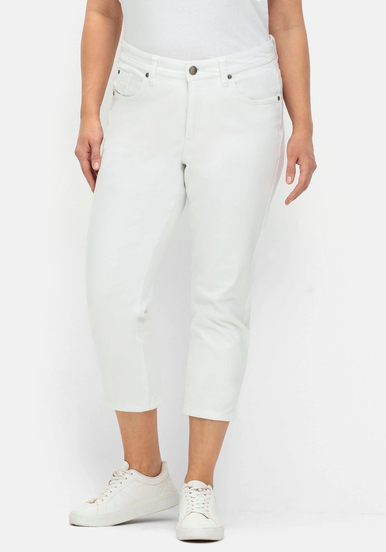Sheego Stretch-Jeans »Schmale 7/8-Jeans mit Kontrasttape innen am Saum«