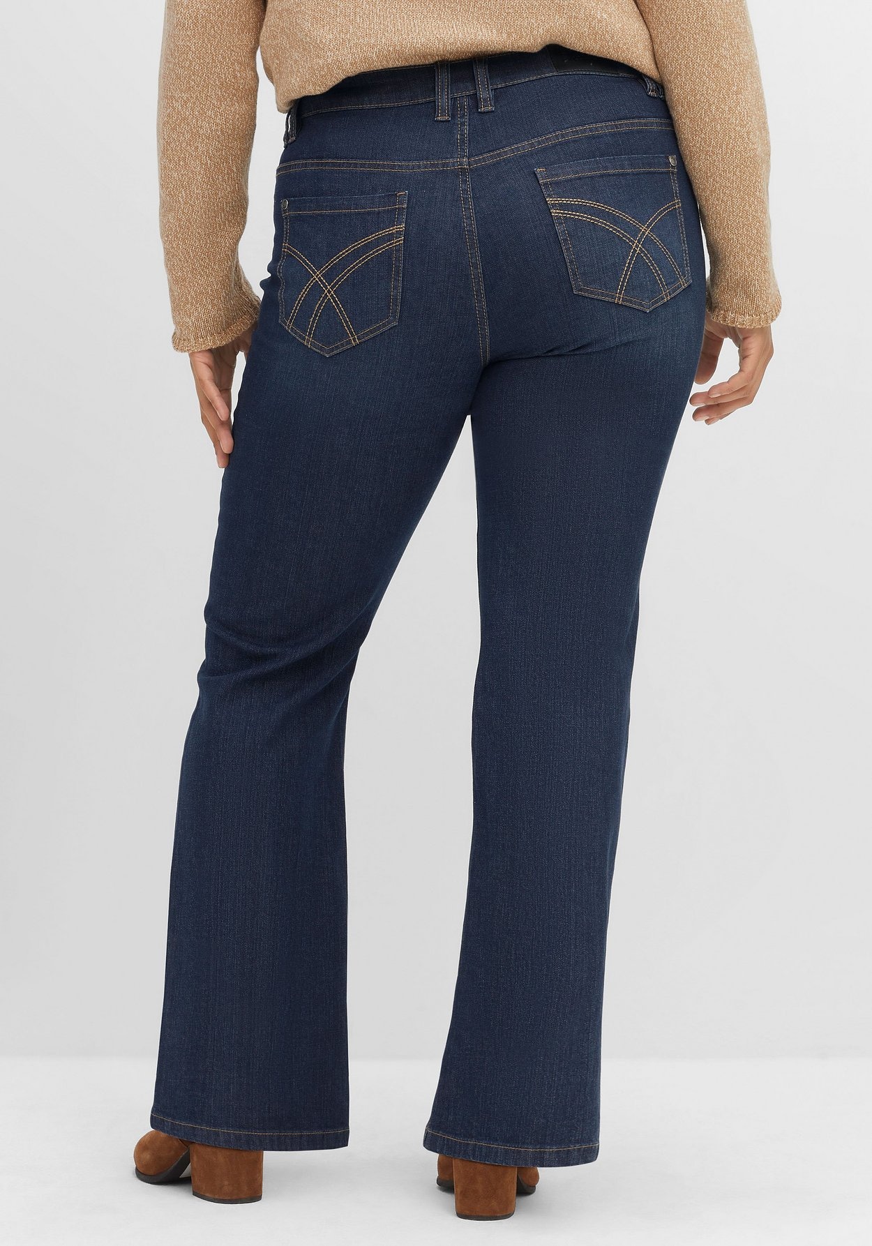 Sheego Bootcut-Jeans »Jeans mit Kontrastnähten«