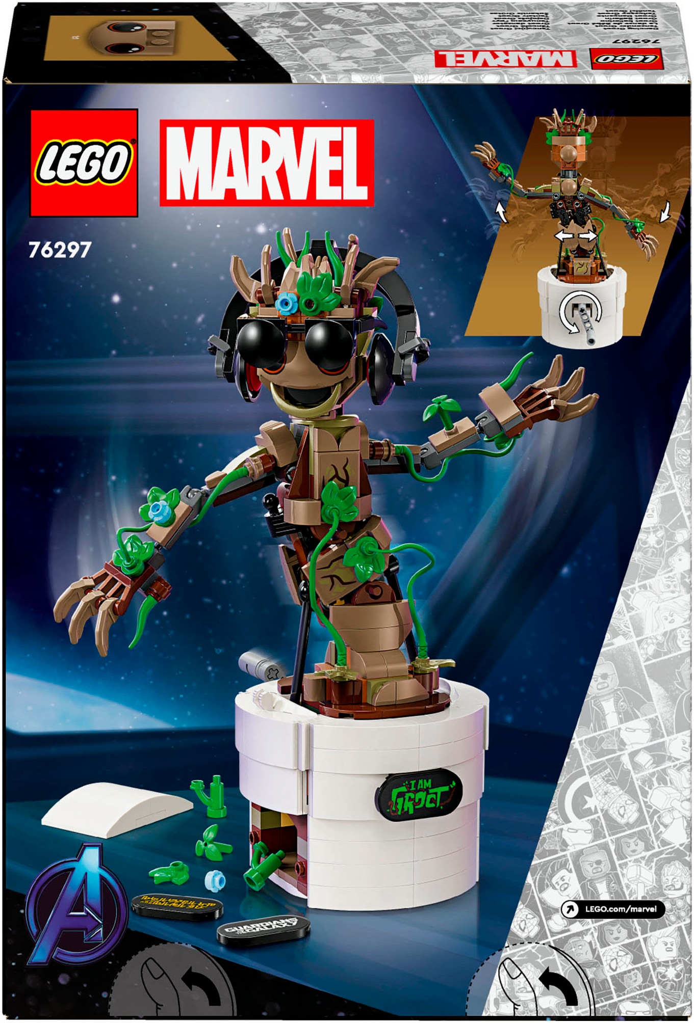 LEGO® Konstruktionsspielsteine »Tanzender Groot (76297), LEGO Super Heroes«, (459 St.), Made in Europe