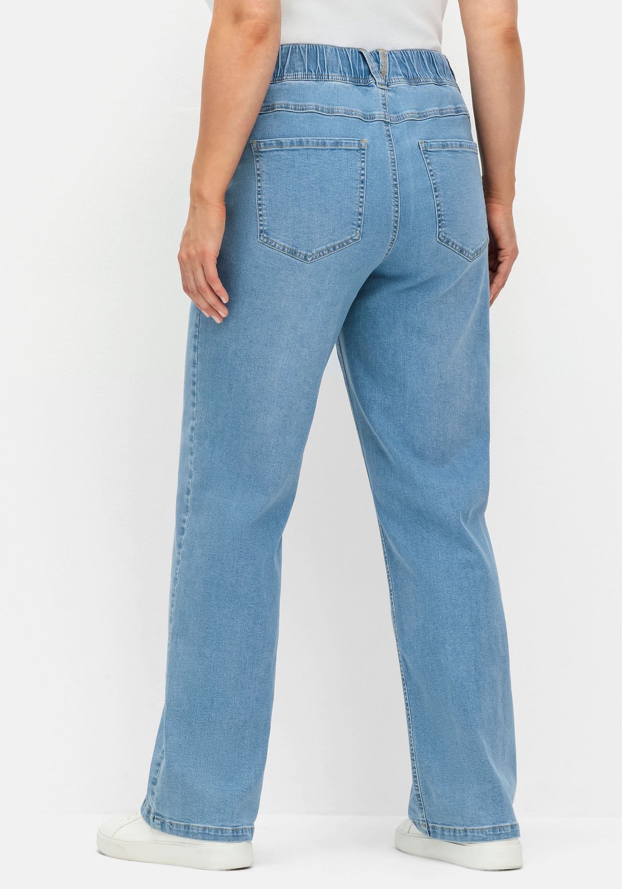 Sheego Stretch-Jeans »Weite Jeans im Curvy-Schnitt ELLA, mit Teilgummibund«