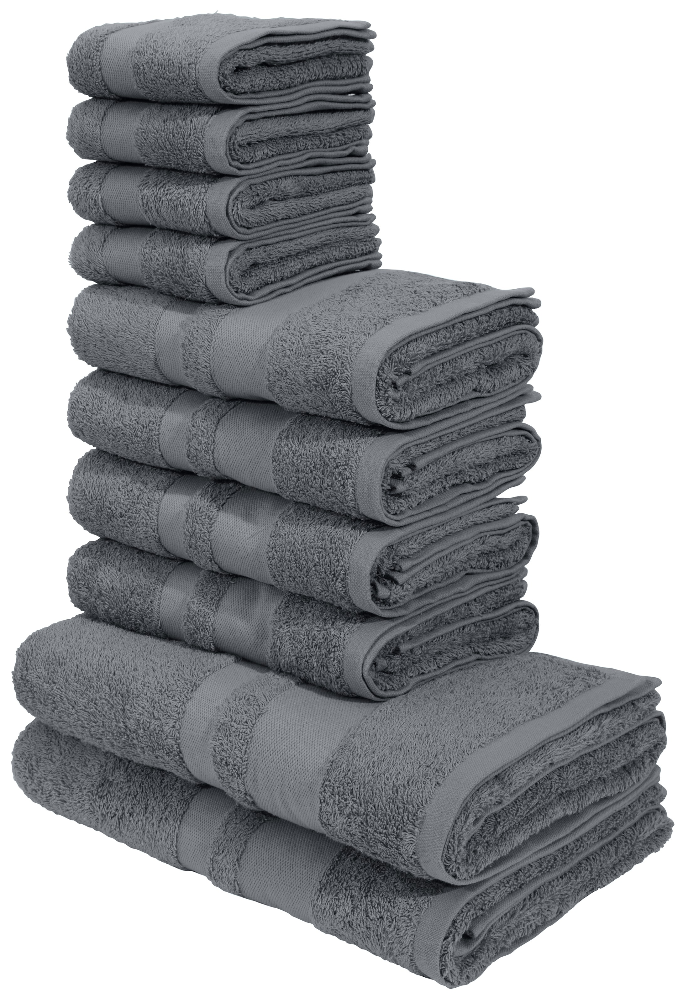 OTTO home Handtuch Set »Vanessa, 10-tlg Handtuch-Set, weich, in Standard- und Premium-Qualität« Set 10 tlg. Walkfrottee 100% Baumwolle, Duschtücher, Handtücher, Gästetücher, mit Bordüre