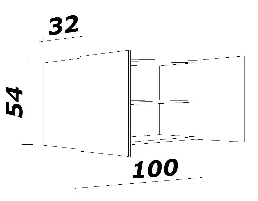 Flex-Well Hängeschrank »Bergen«, (B x x cm T) x Rechnung H x bestellen 32 auf 54,8 100