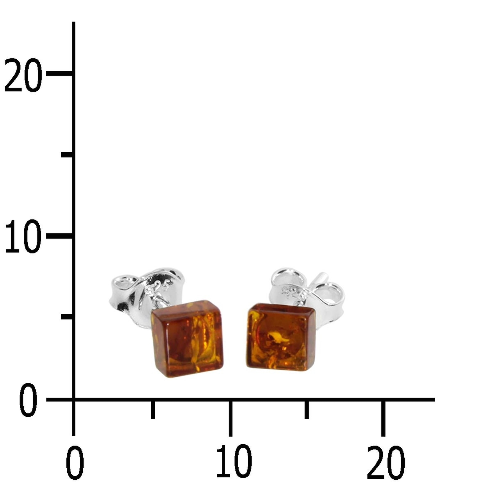 OSTSEE-SCHMUCK Paar Ohrstecker »- Klassisch 5 x 5 mm - Silber 925/000 - Bernstein«