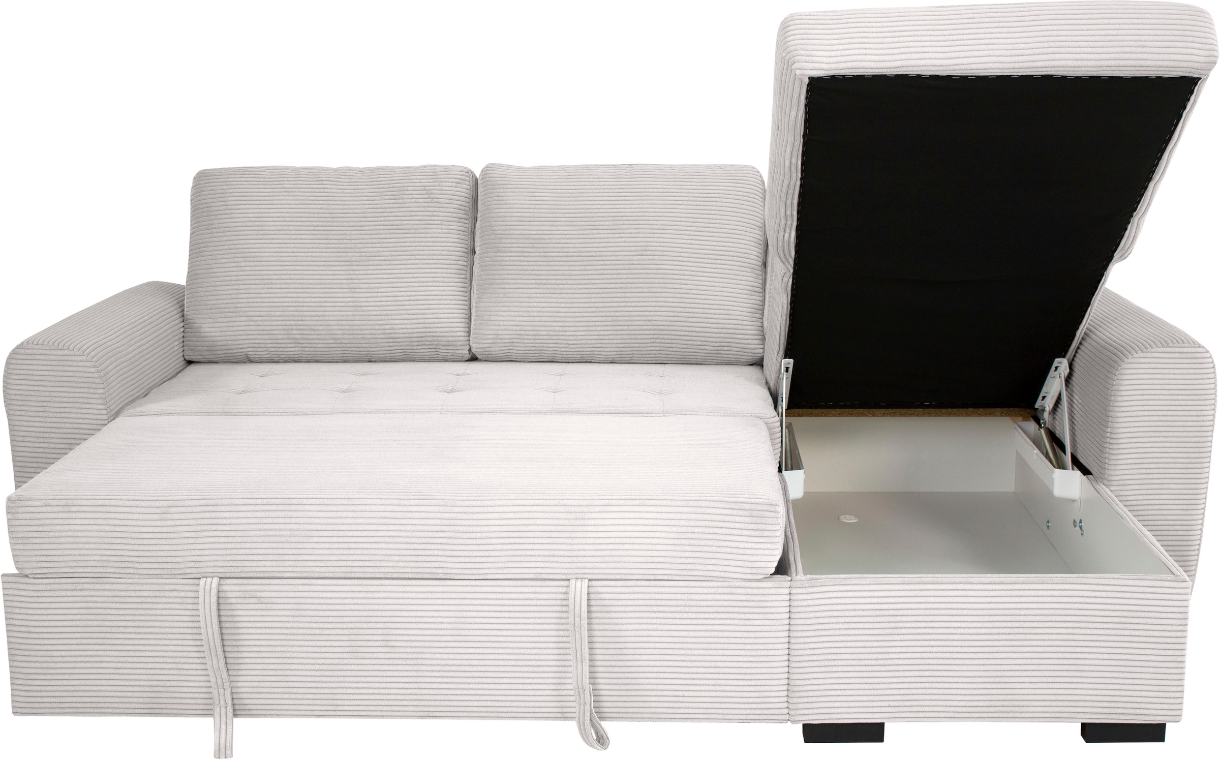 OTTO home Ecksofa »Poll L-Form, B: 245 cm« mit Schlaffunktion & Bettkasten