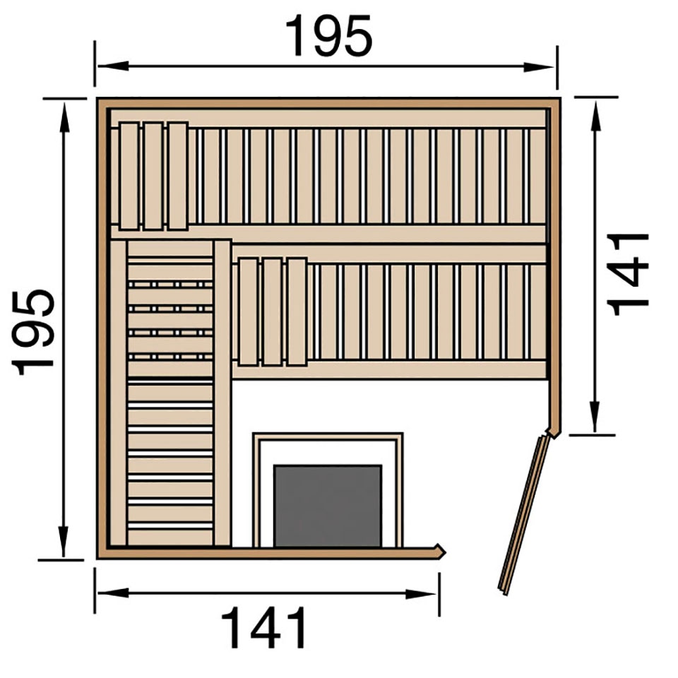 weka Sauna »Turku« Set,  7,5 kW Bio-Ofen mit digitaler Steuerung