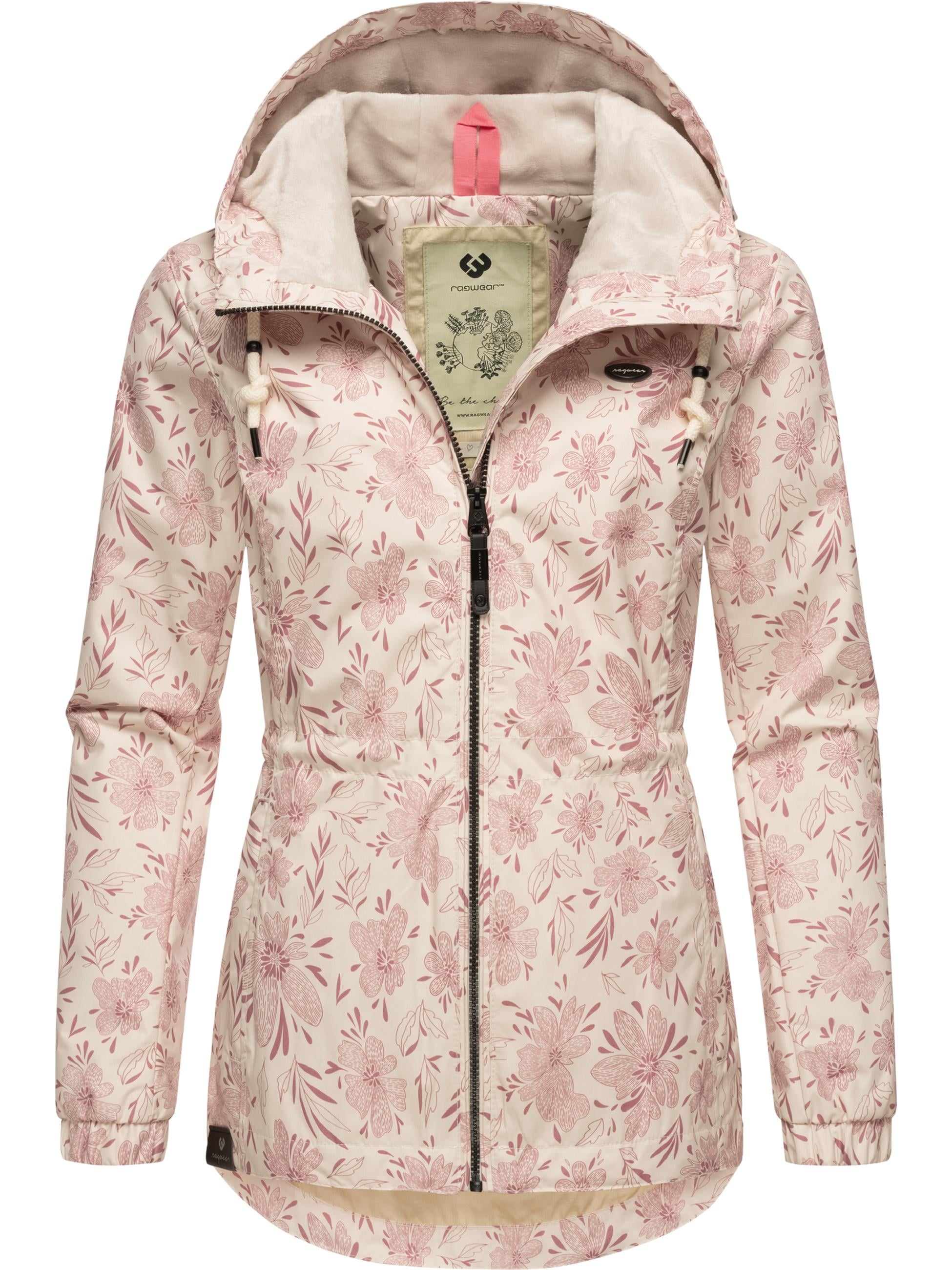 Ragwear Outdoorjacke »Übergangsjacke Dankka Spring«, mit Kapuze, Wasserdichte Damen Jacke mit floralem Allover-Print