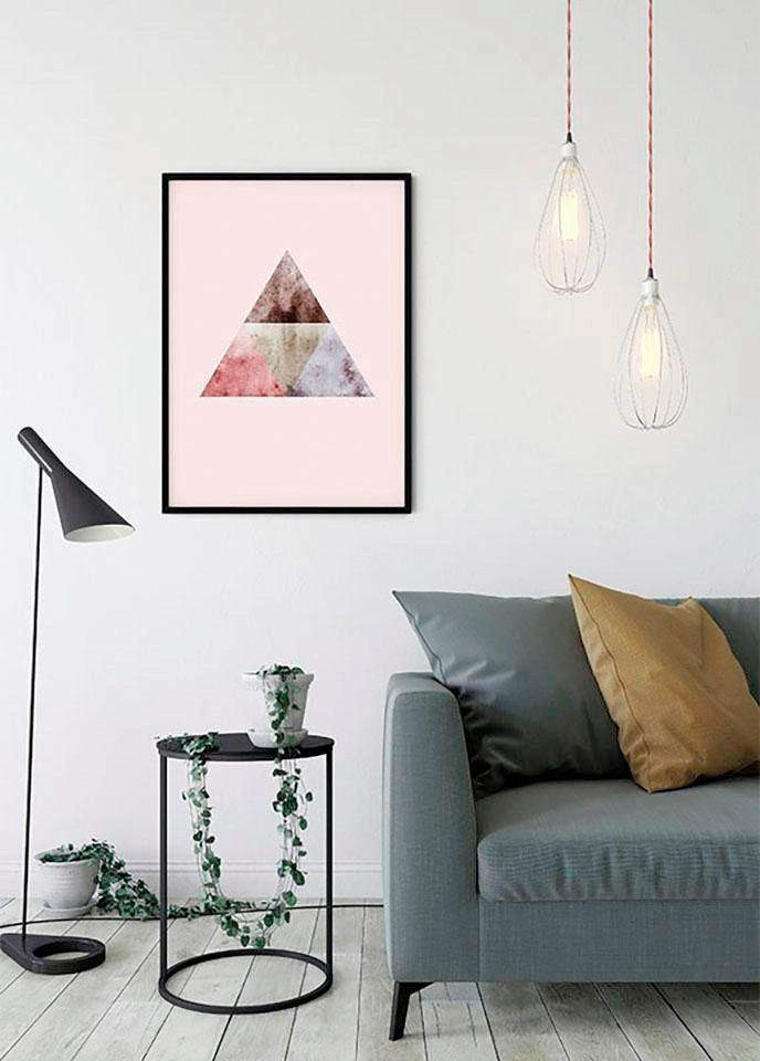 Komar Bild »Triangles Top Red« Formen | Kunst 1 Stk. tlg. Wandbild zur Dekoration - ohne Rahmen