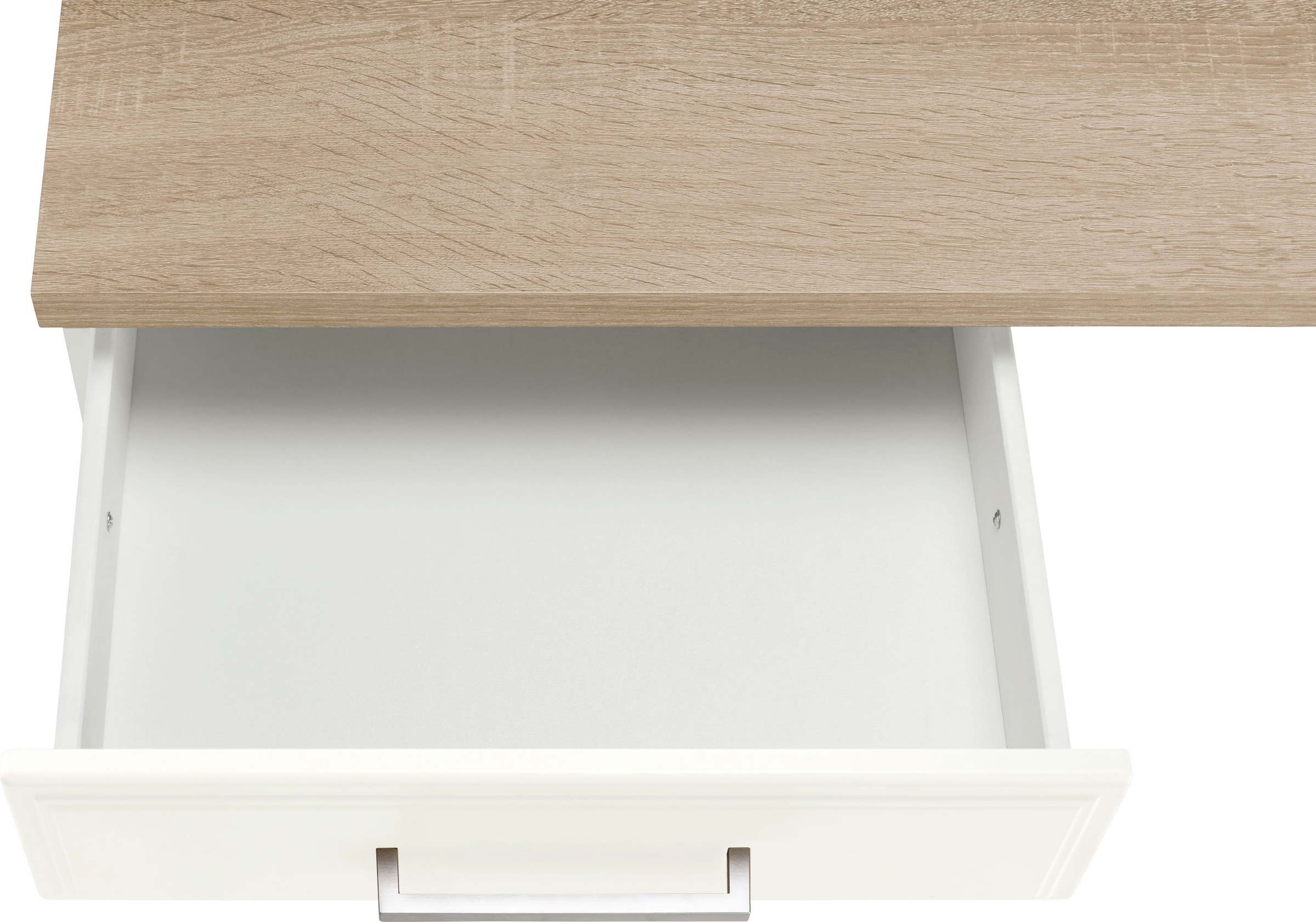 KOCHSTATION Küchenzeile »KS-Stockholm – Küche mit hochwertiger und detailreicher Landhausfront« Breite 270 cm, wahlweise mit E-Geräten,mit MDF-Fronten