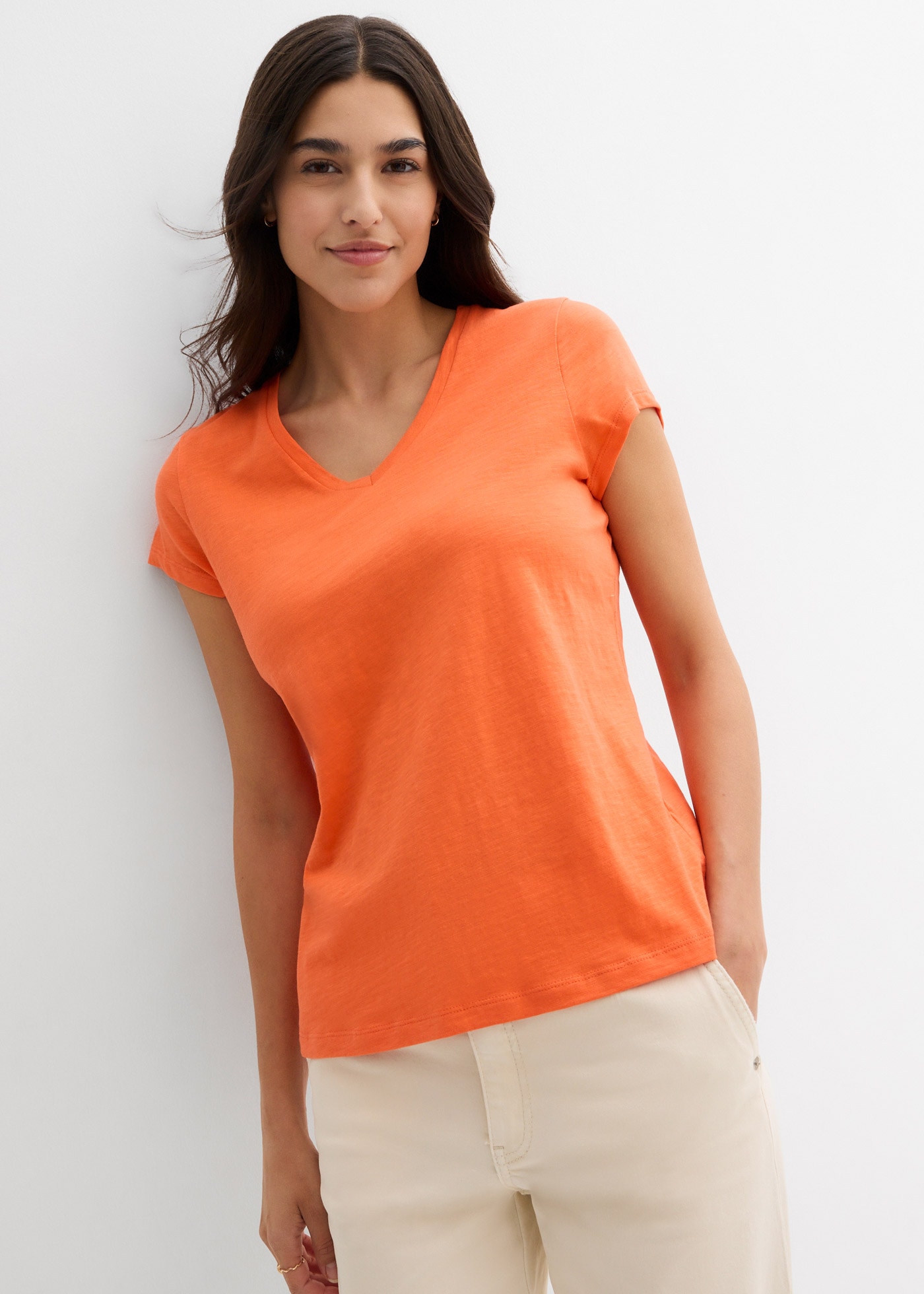 bonprix T-Shirt Packung, 2er, 2 lockere Passform, Kurzarm, für Frühling und Sommer, Baumwolle