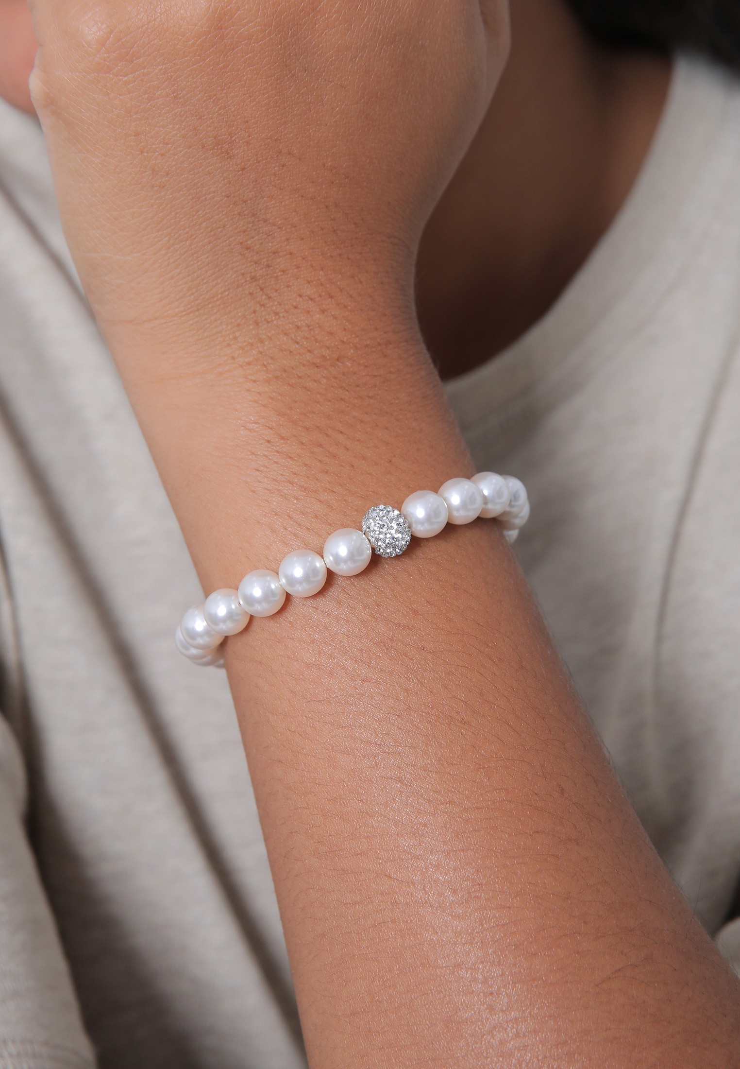Elli Armkette »Armband Imitationsperlen 925 Silber«