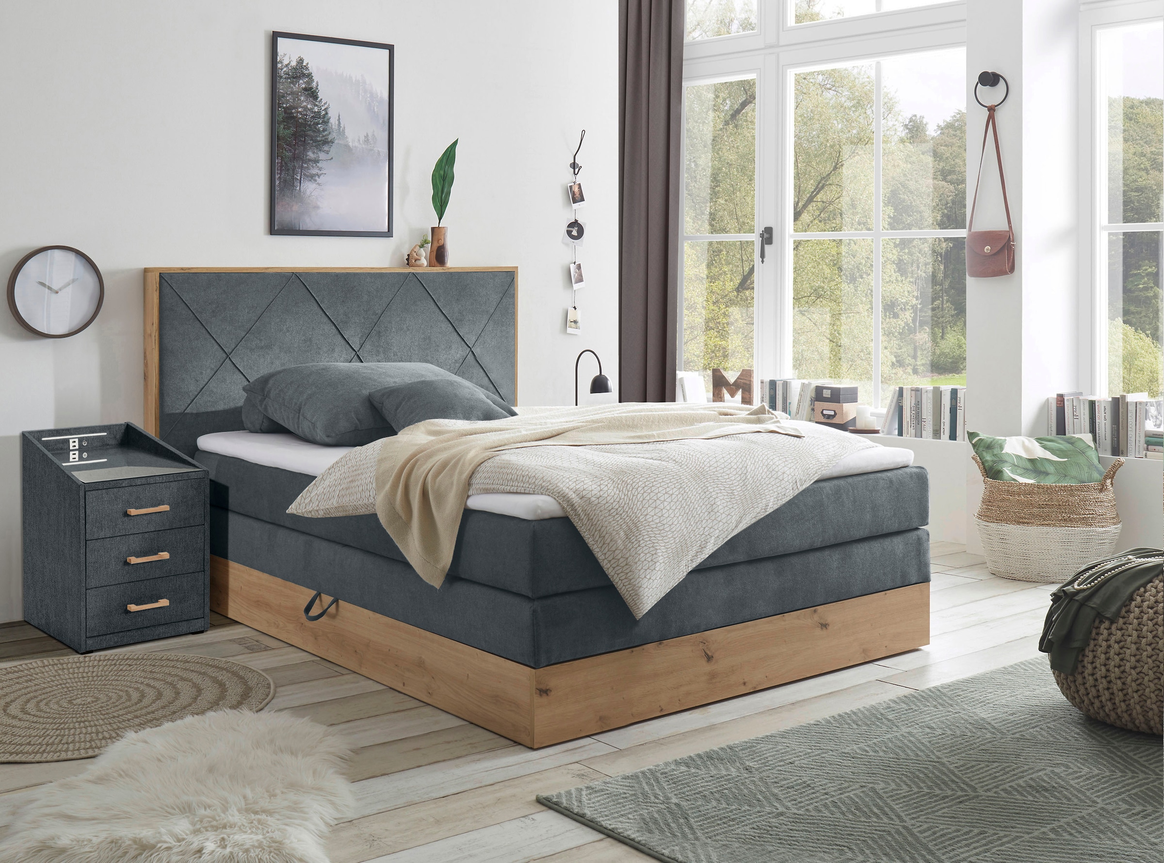 ED EXCITING DESIGN Boxspringbett »Bellevue«, inkl. Bettkasten, wahlweise mit Matratze und Topper