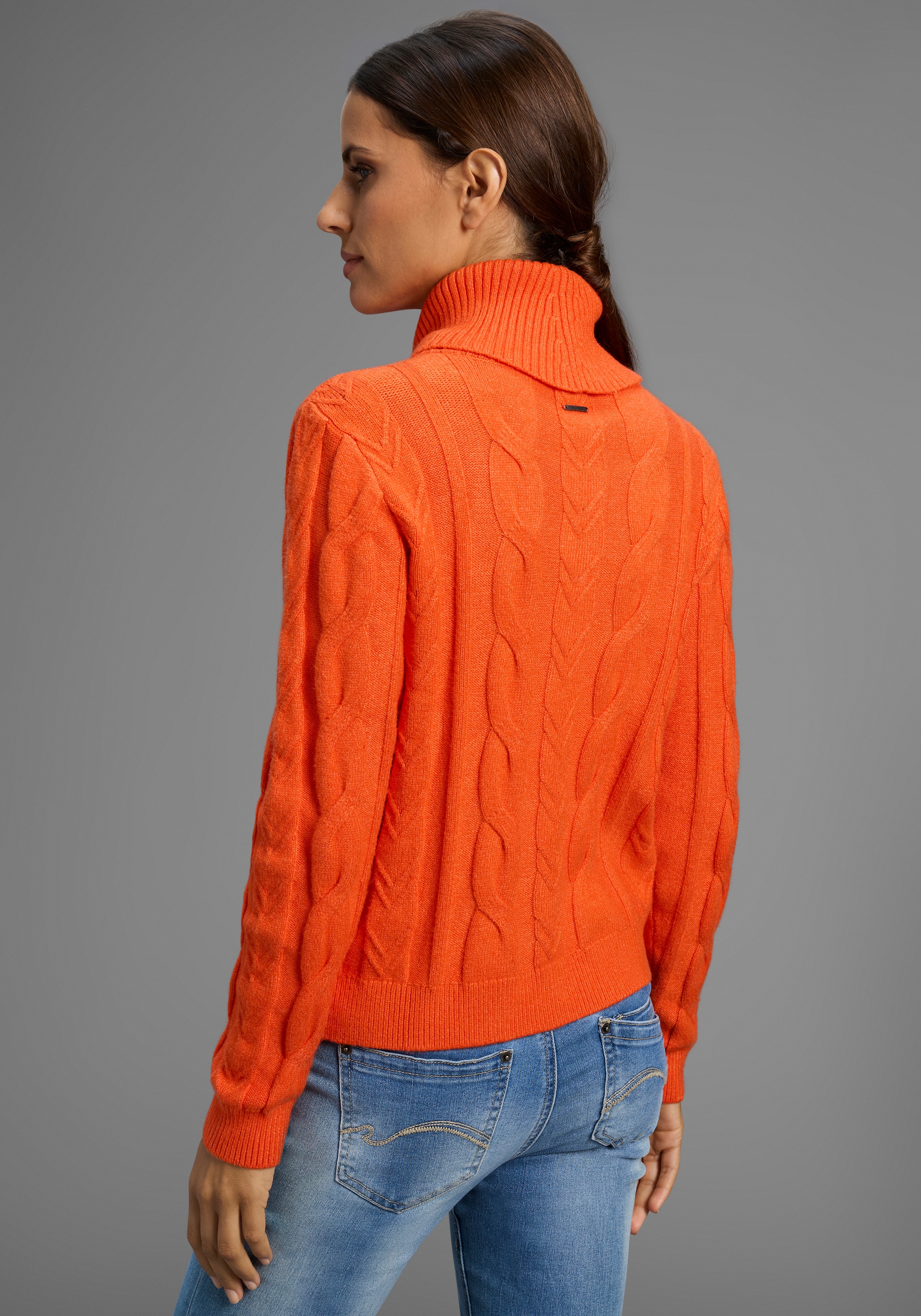 KangaROOS Rollkragenpullover, mit Zopfstrickmuster