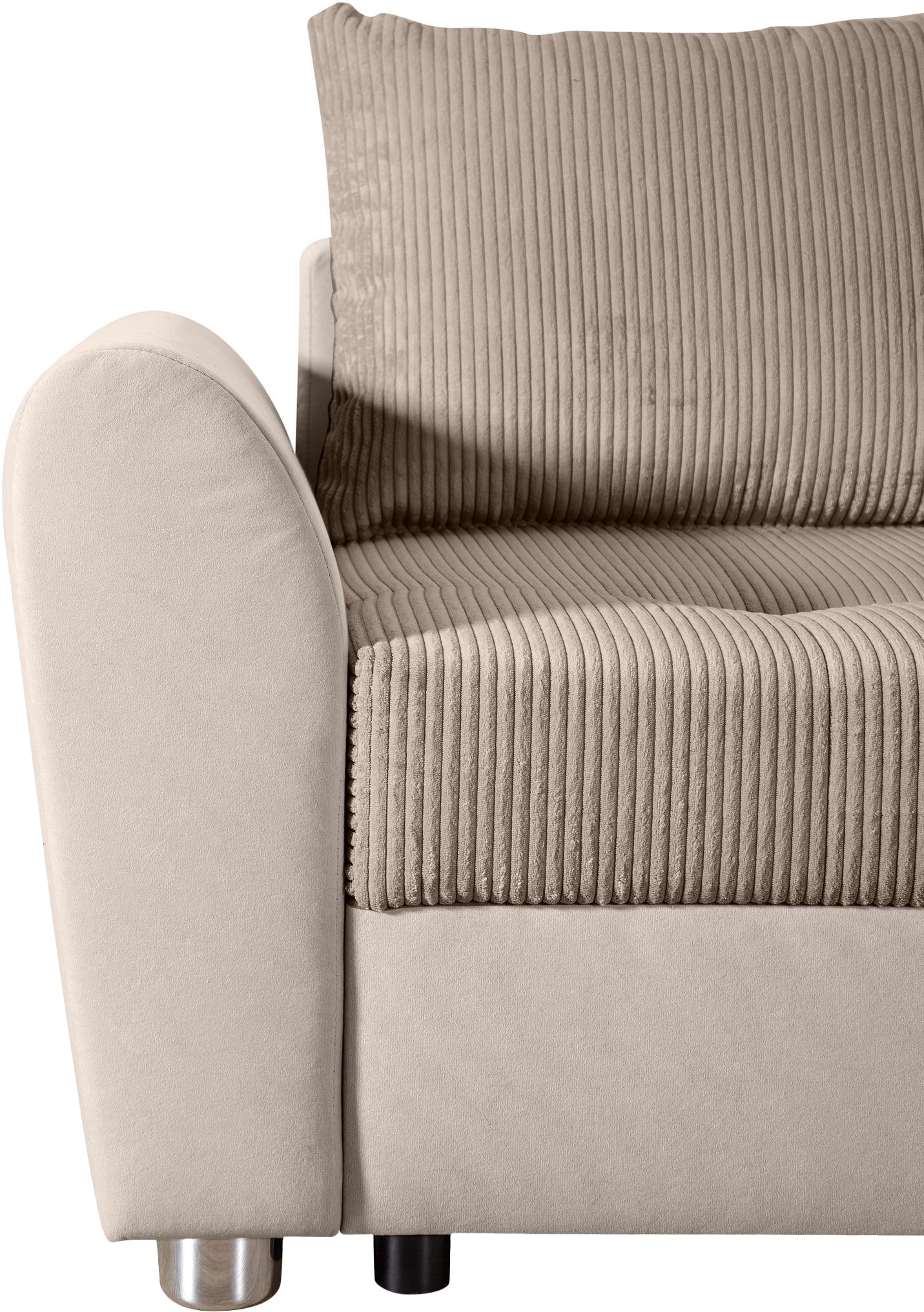 COLLECTION AB Ecksofa »Jana L-Form«, inkl. Bettfunktion,Bettkasten und Bonnelfederkern