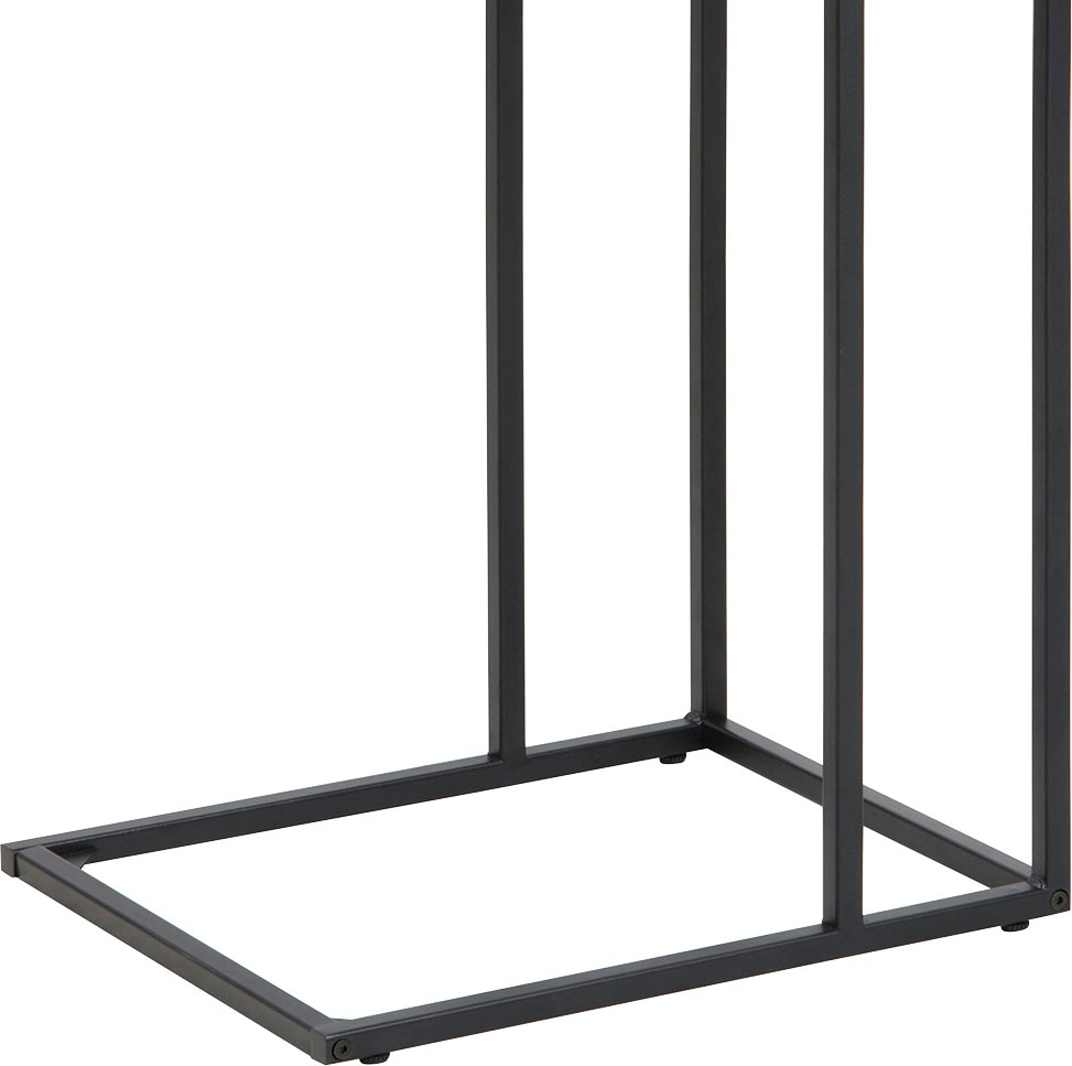 ACTONA GROUP Beistelltisch »Seaford, Rechteckig, Scandi Design, matte Wildeichenoptik, Modern«, Wohnzimmertisch, kleiner Tisch, matte schwarze Metallbeine, H: 63 cm