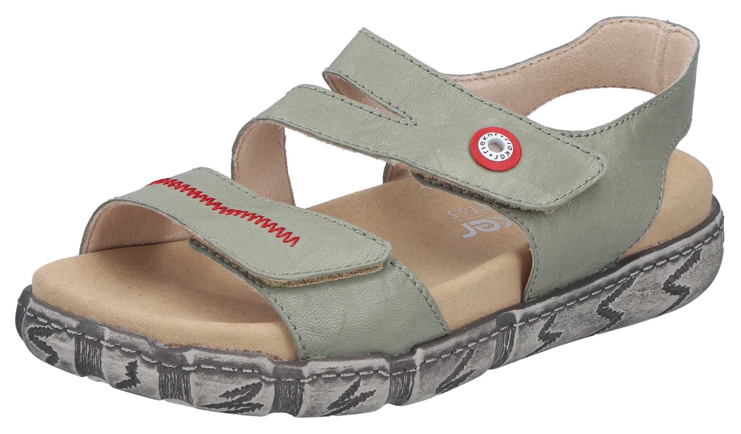 Rieker Sandale  Sommerschuh, Klettsandale mit Ziernaht