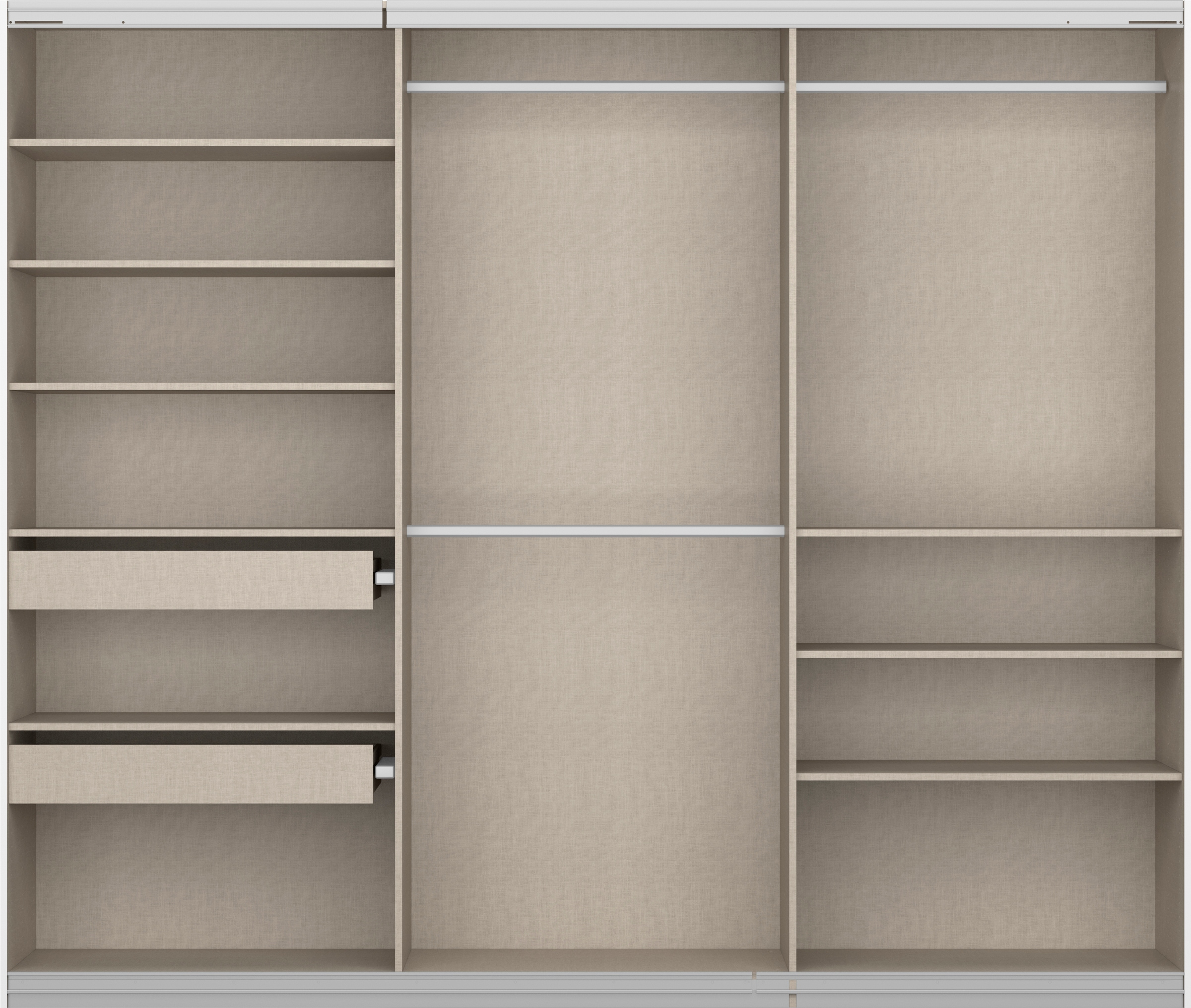 rauch Schwebetürenschrank »Koluna«, Glasfront, inkl. 2 Innenschubladen sowie extra Böden