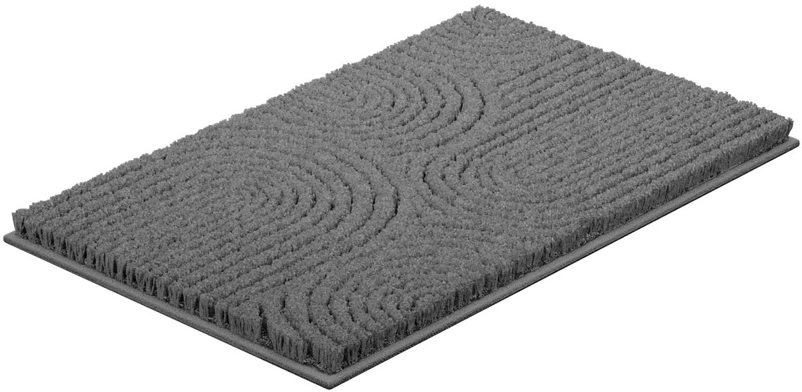 my home Badematte »Yves«, rutschhemmend beschichtet, strapazierfähig, Badteppich, modernes Skandi-Design, mit Hoch-Tief-Effekt