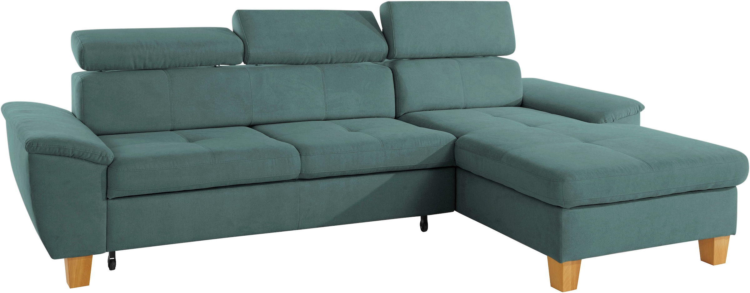 exxpo - sofa fashion Ecksofa »Enya, aufwendige Detailverarbeitung, hoher Sitzkomfort, bequem, L-Form«, inkl. Kopfteilverstellung, wahlweise mit Bettfunktion und Bettkasten