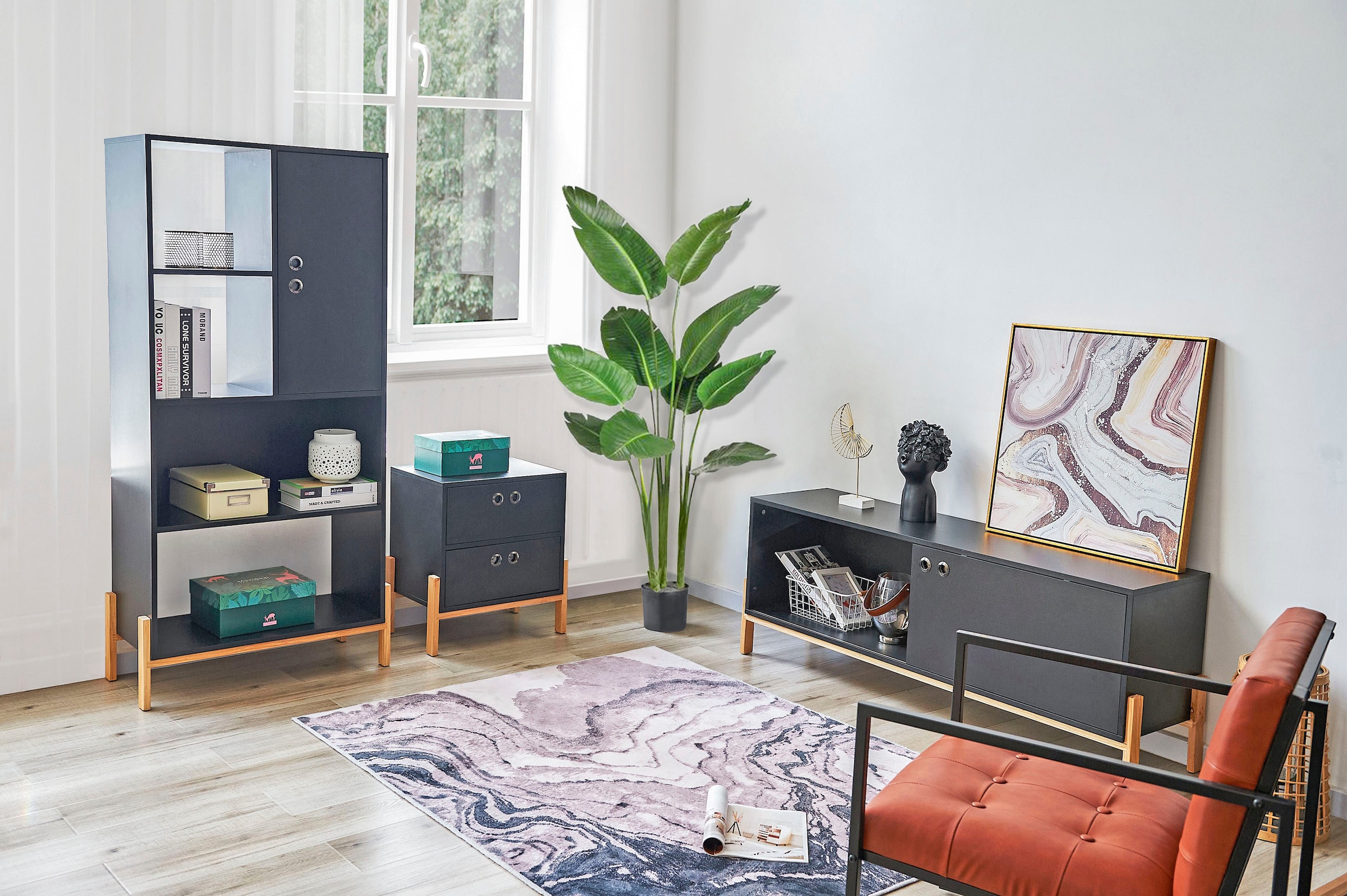 Möbilia Kommode »Melia« Beine aus massiver Pinie