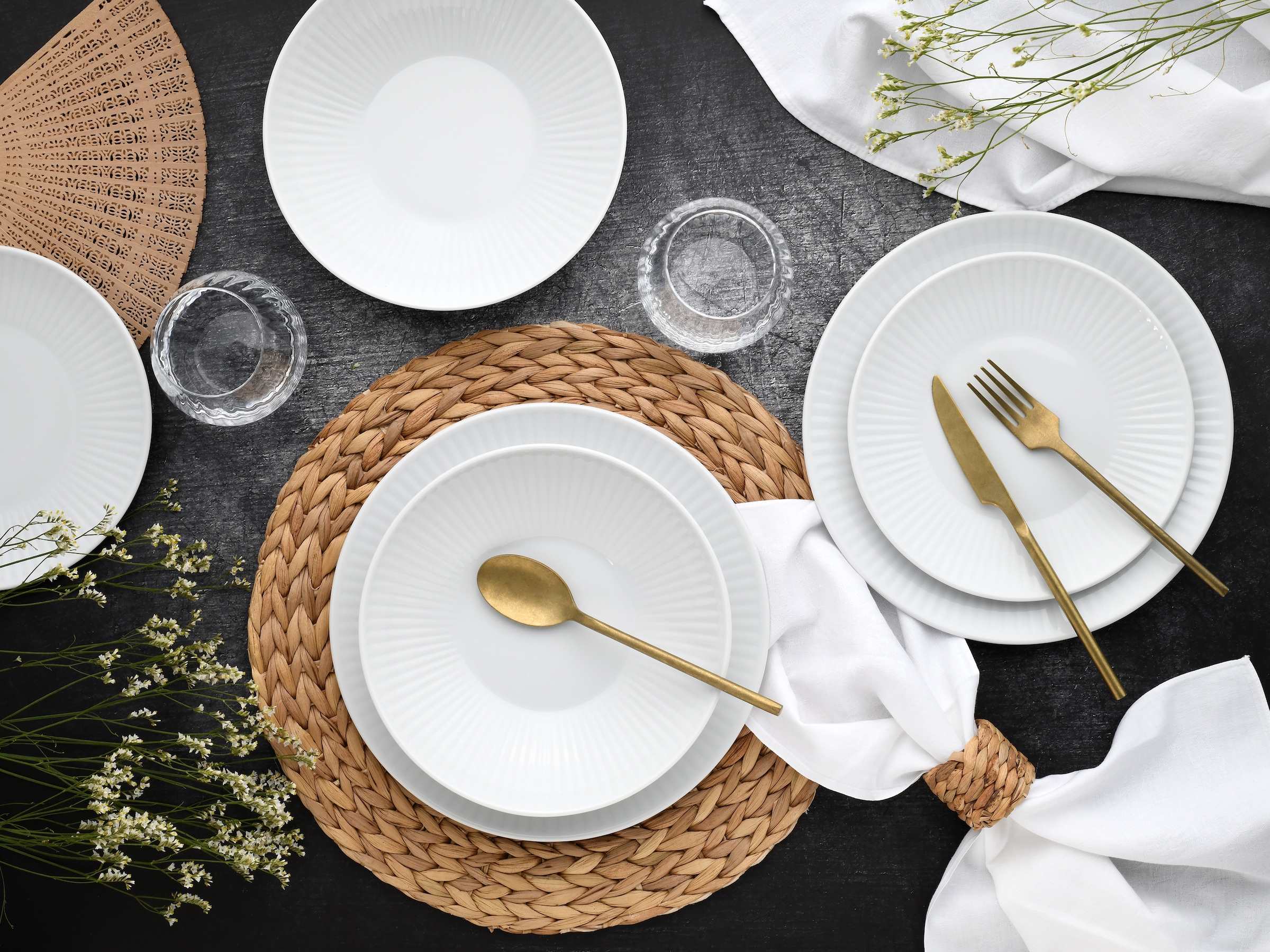 CreaTable Teller-Set »Valencia Weiß, Teller Set 18-tlg« Elegant, Boho Chic