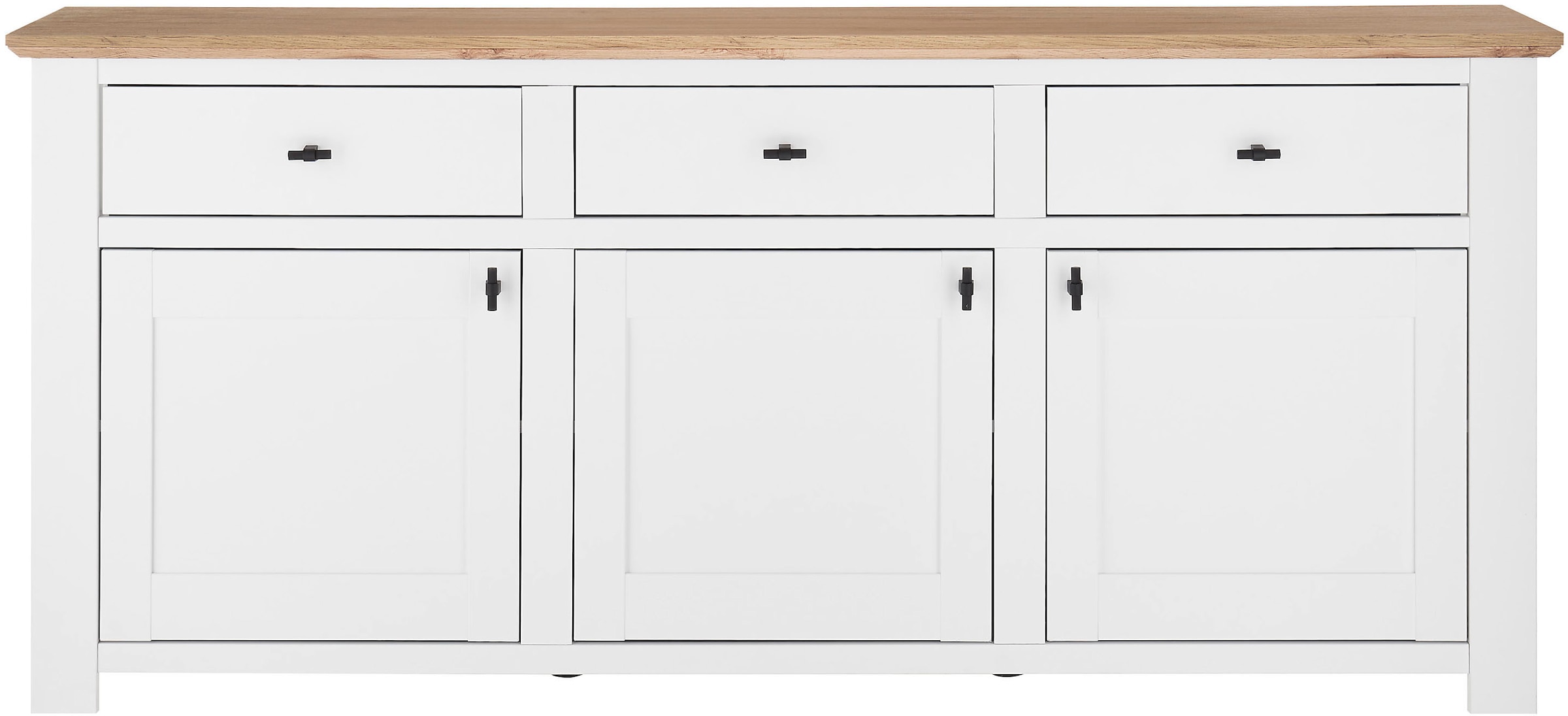 Home affaire Sideboard »Bristol« schwarze Metallgriffe, elegante Kranzoptik, ausreichend Stauraum