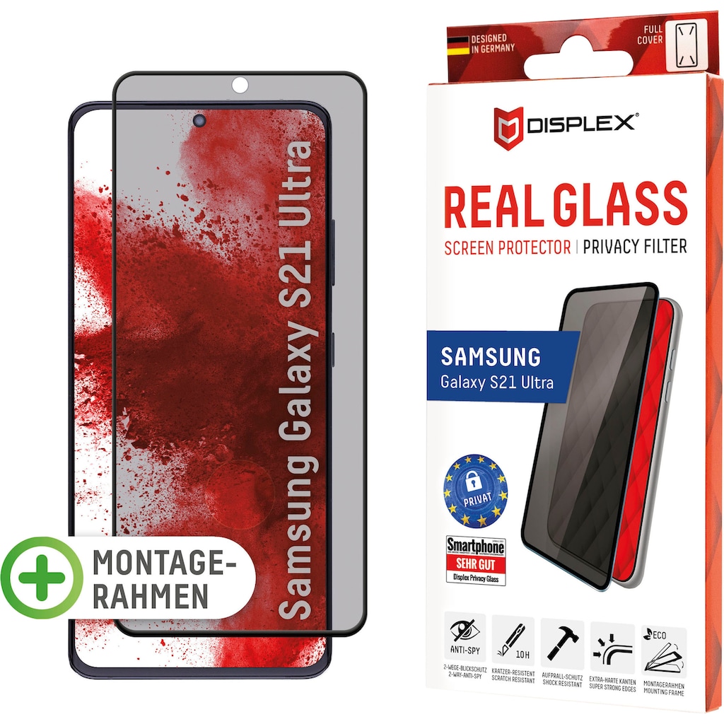 Displex Displayschutzglas »DISPLEX Privacy Glass Panzerglas für Samsung Galaxy S21 Ultra (6,8")«, für Samsung Galaxy S21 Ultra