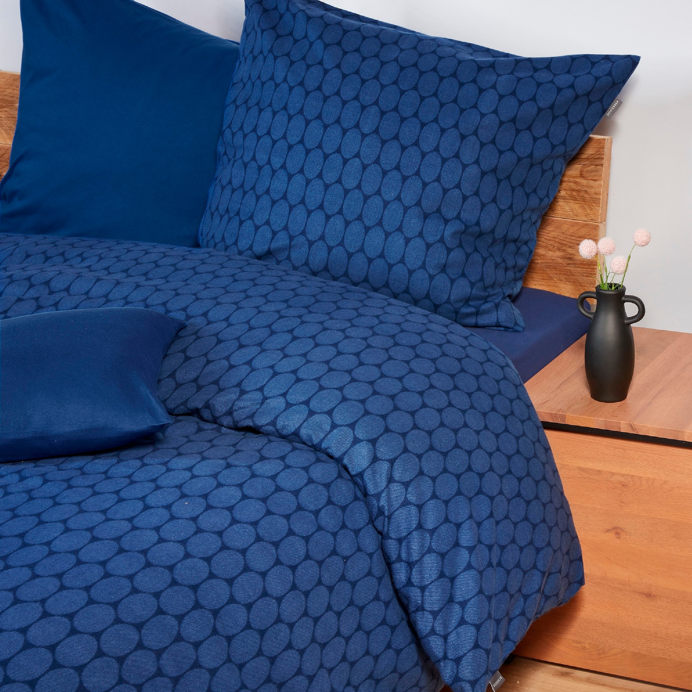 Schiesser Bettwäsche »Drops aus weichem Baumwollflanell in Ton-in-Ton Optik«, Made in Green