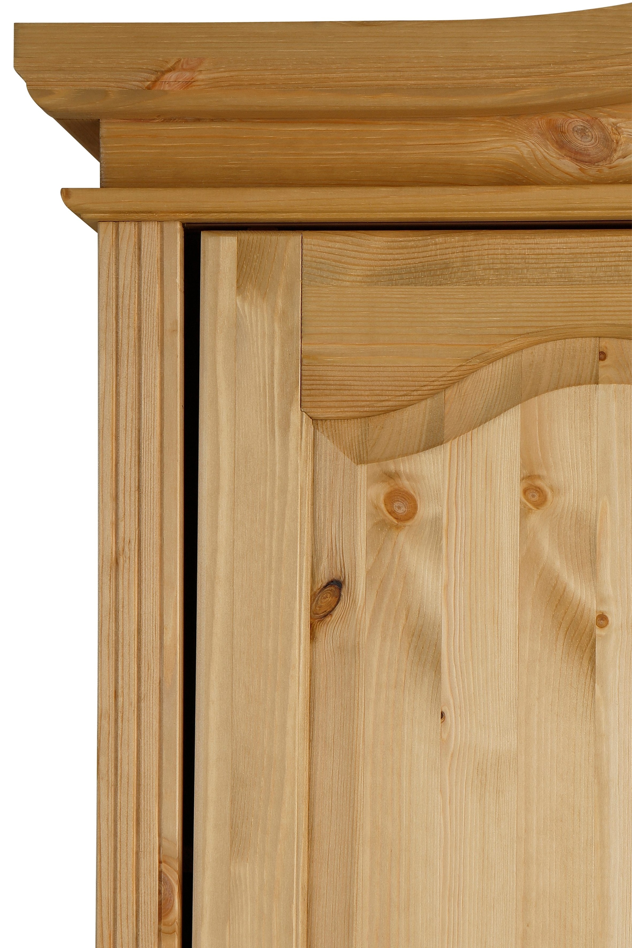 OTTO home Schlafzimmer-Set »"Konrad", komplettes Schlafzimmer mit großem Schrank« Set, Kleiderschrank 5 türig mit Schubladen, 2 Nachttische, Bett 180x200cm, 4 Stk. tlg. klassischer Landhausstil, Metallgriffe, Massivholz (Kiefer)