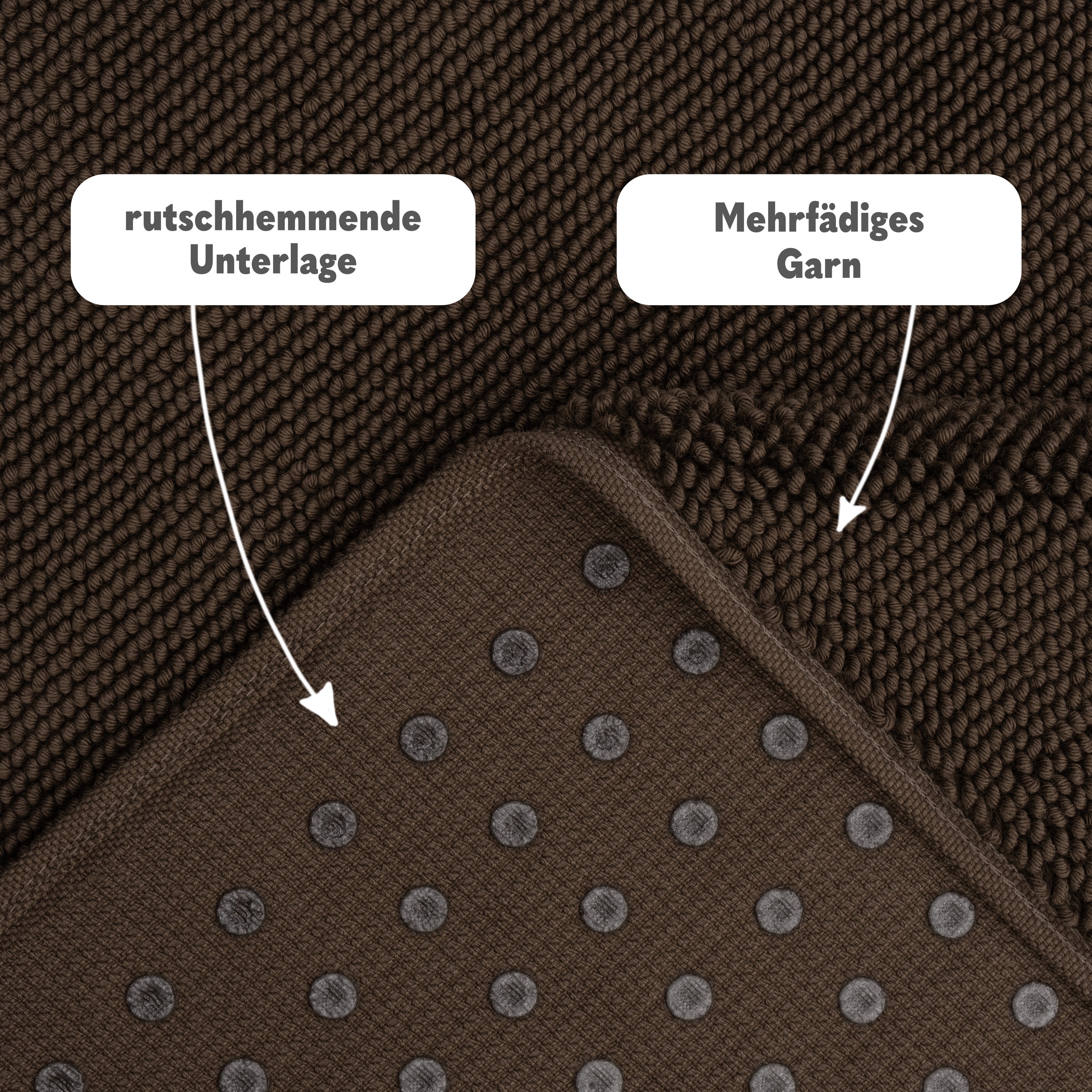HAMMETEX Badematte »rutschfeste Badvorleger«, rutschhemmend beschichtet, strapazierfähig, einfarbig, 100% Baumwolle, in 2 Größen erhältlich
