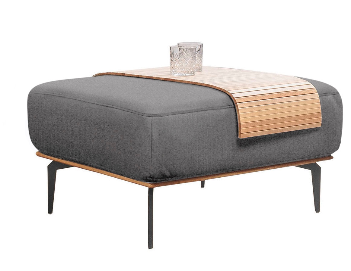 W.SCHILLIG Polsterhocker »run« mit Holzsockel, Füße in Schwarz pulverbeschichtet, Breite 75 cm