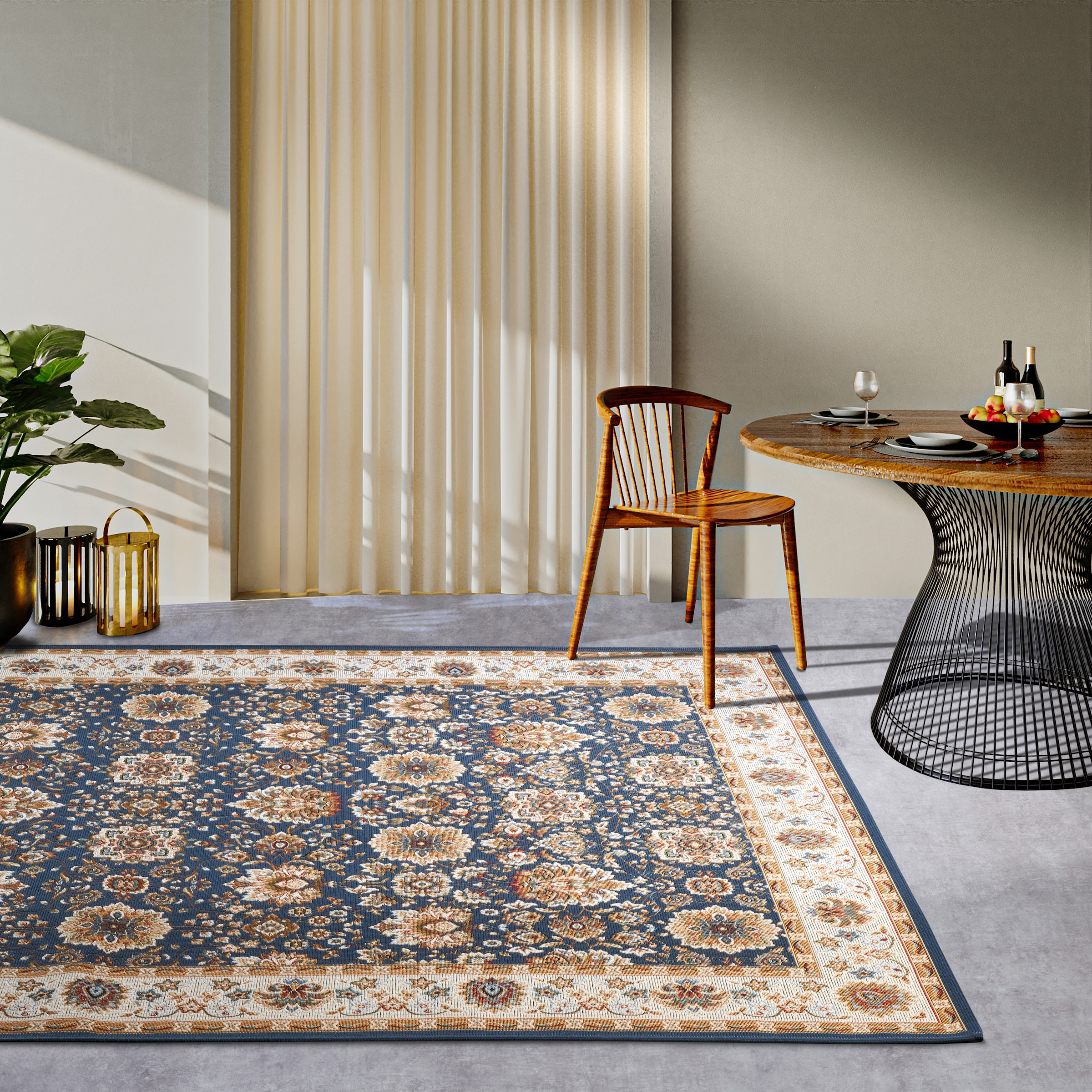 Villeroy & Boch Teppich »Nicolas«, rechteckig, 3 mm Höhe, In- und Outdoor, Flachgewebe, wetterfest, Balkon, Klassisch, Terrasse