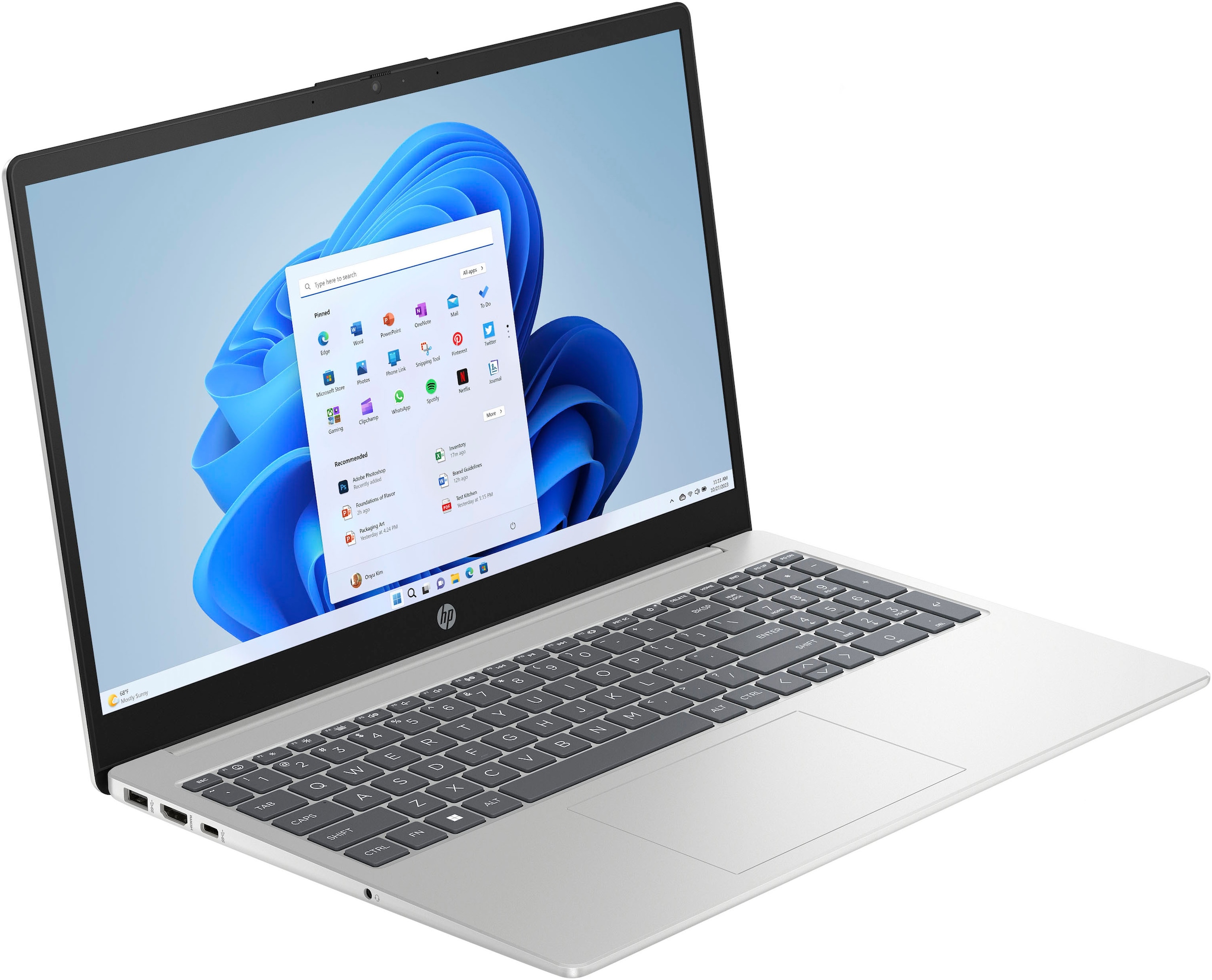 HP Notebook »15-fc0230ng«, 39,6 cm, / 15,6 Zoll, AMD, Ryzen 3, Radeon Graphics, 512 GB SSD