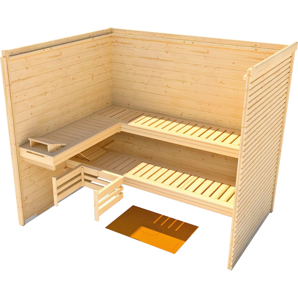 weka Sauna »Cubilis«, (Set), 7,5 kW Bio-Ofen mit digitaler Steuerung