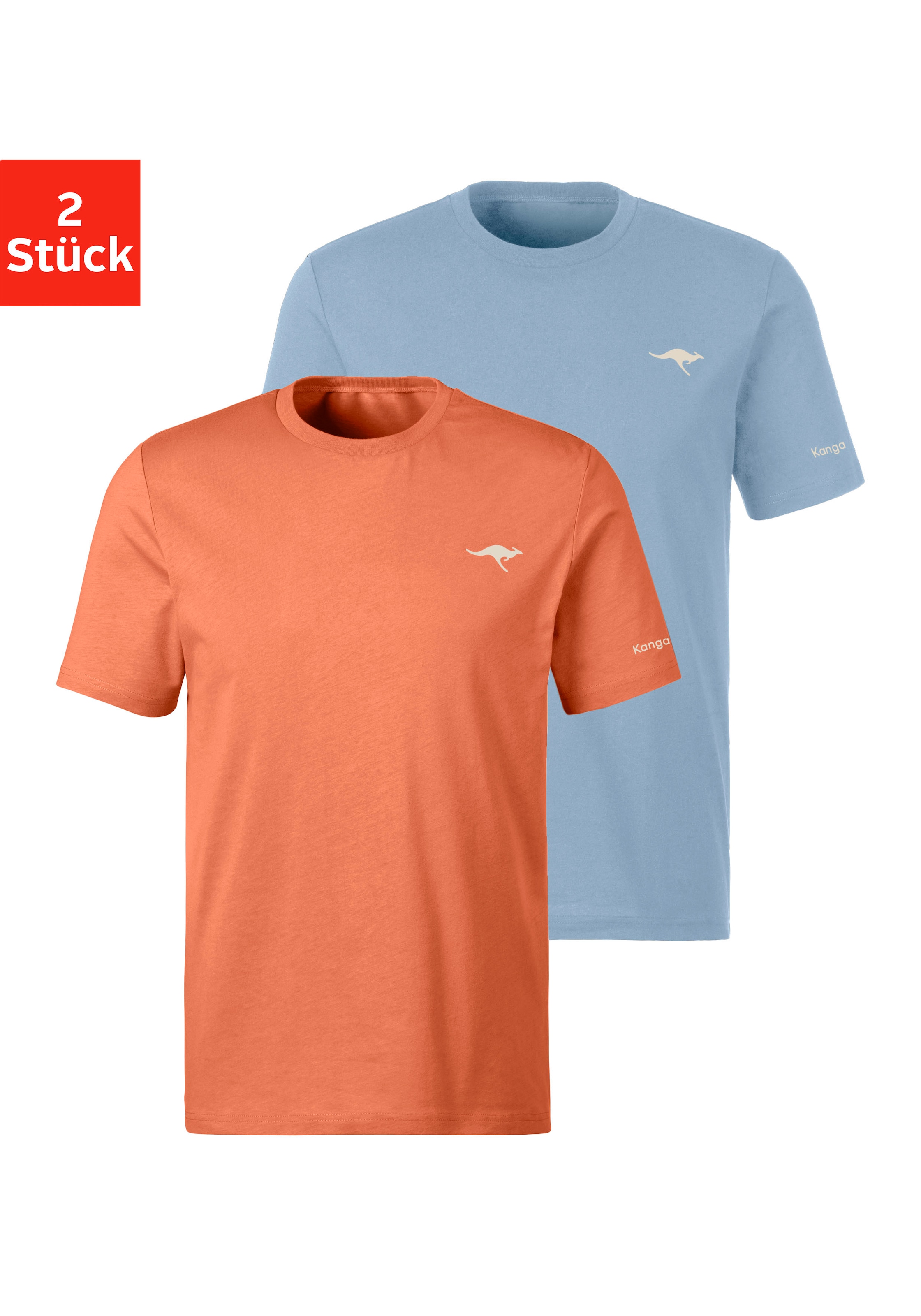 KangaROOS T-Shirt, (2er-Pack), mit KangaROOS Print auf der Brust