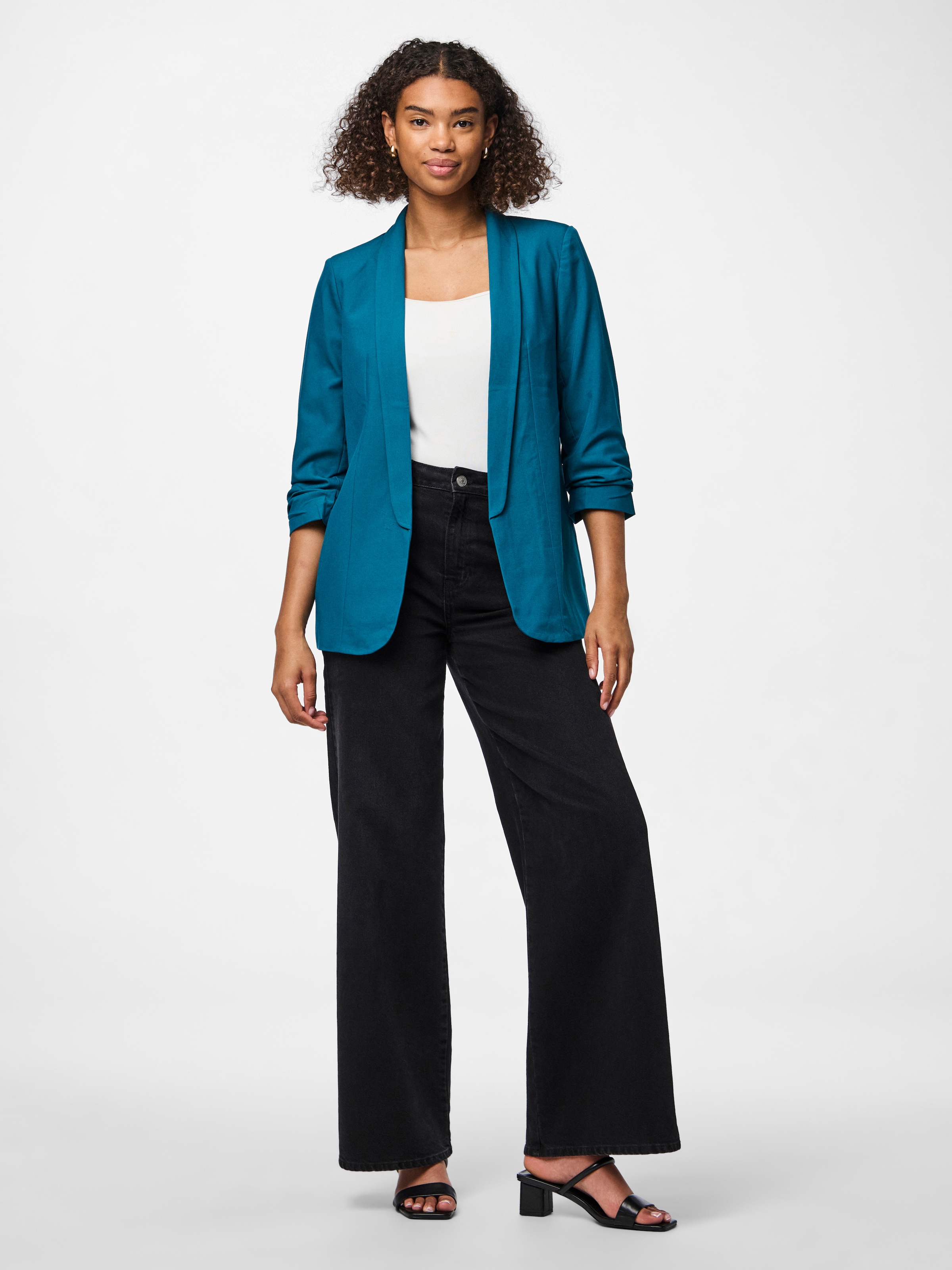 pieces Blusenblazer »PCBOSELLA 3/4 BLAZER NOOS« Materialmix, regular fit