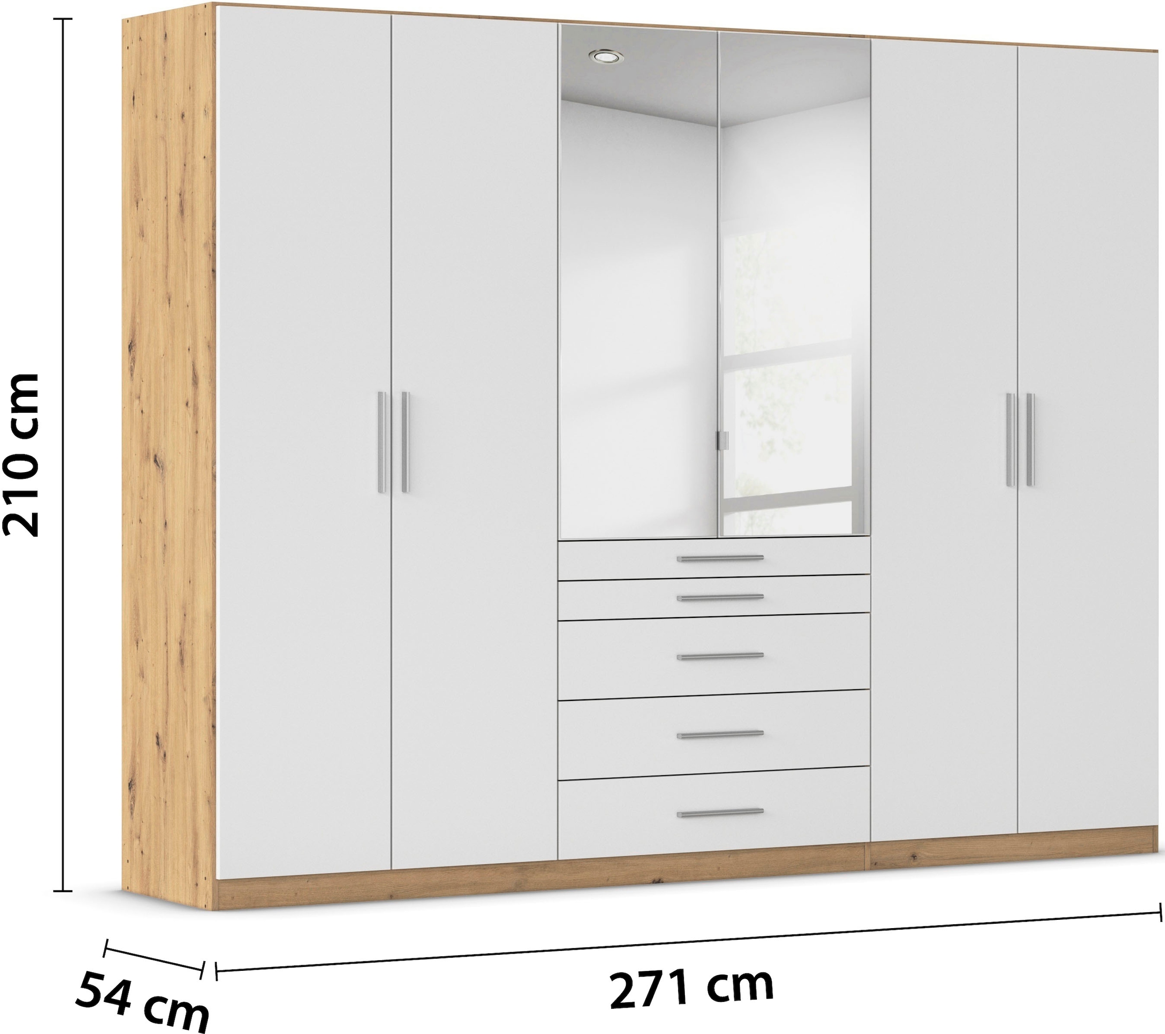 rauch Schlafzimmer-Set »Komplettschlafzimmer Schlafzimmer Stauraumbett MADE IN GERMANY« Set, Liegefläche 180x200, Schrank Maße B/H/T: 271/210/54 cm, 4 tlg. tlg.