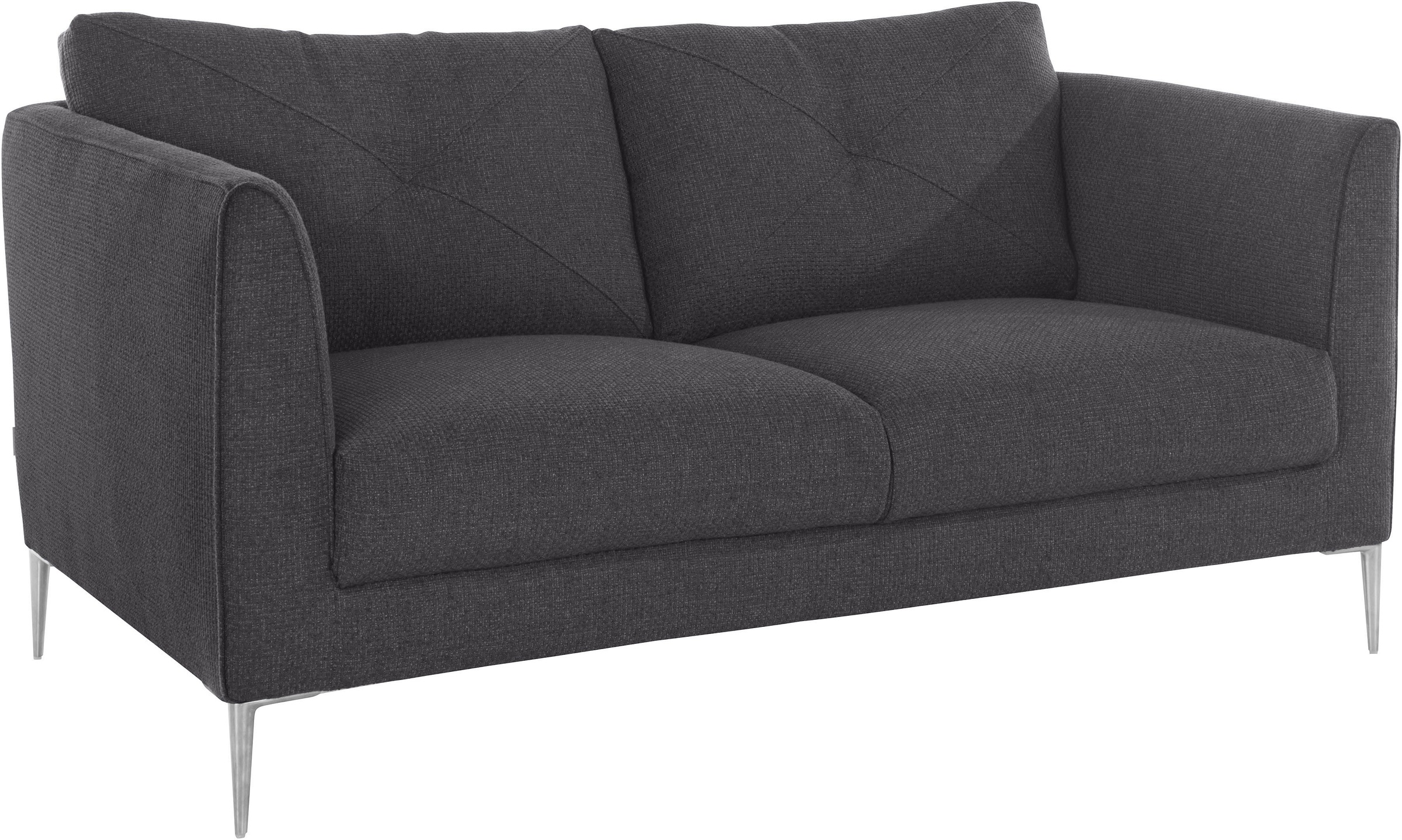 TRENDMANUFAKTUR 2-Sitzer »Chilltime, elegant und bequem, Komfortsitzhöhe 46cm, hoher Fuß«, mit eleganter Kreuznaht in den Rückenkissen, Breite 167 cm