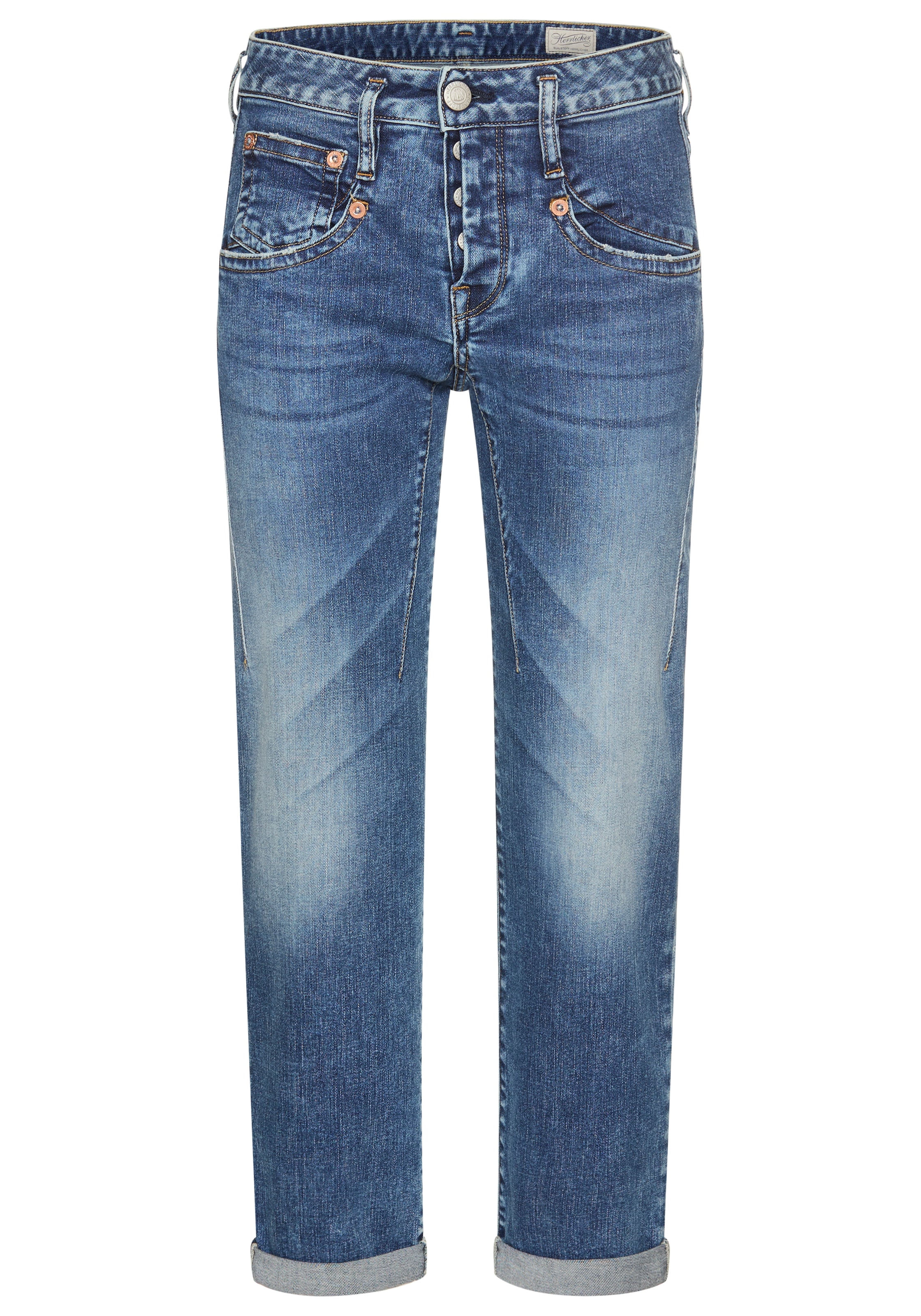 Herrlicher Boyfriend-Jeans »Shyra Tap Organic Denim«, mit halbverdeckter Knopfleiste
