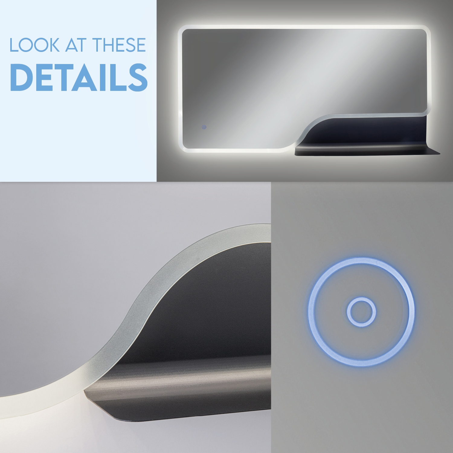 Paco Home Wandleuchte »FANTASY«, Beleuchteter Spiegel LED Backlight Ablage Badspiegel Touch-Wandspiegel