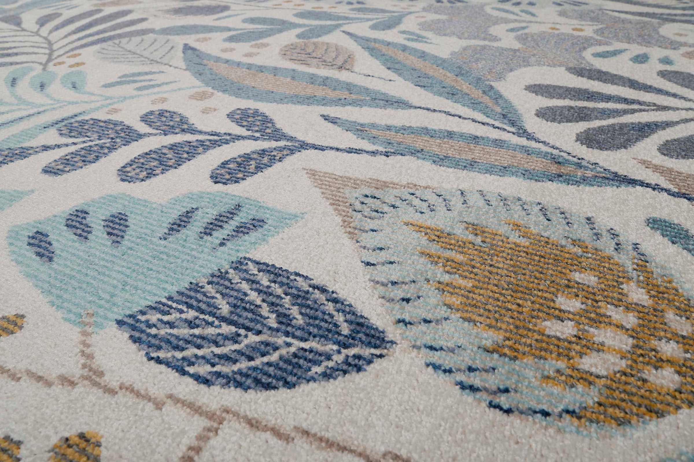 Esprit Outdoorteppich »Lilly, ESP-21082«, rund, 4 mm Höhe, wetterfest mit blumigem Muster ideal für Balkon, Terrasse, Küche, Flur