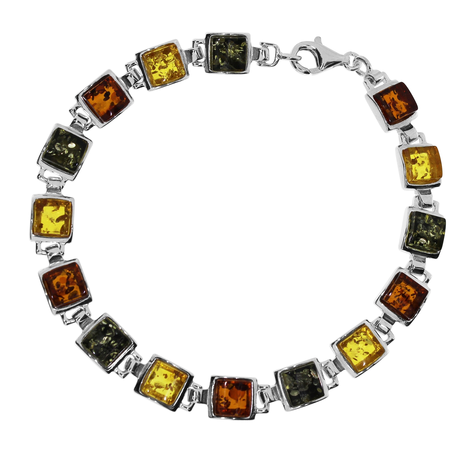 OSTSEE-SCHMUCK Armband »- Classic 6x6 mm - Silber 925/000 - Bernstein«
