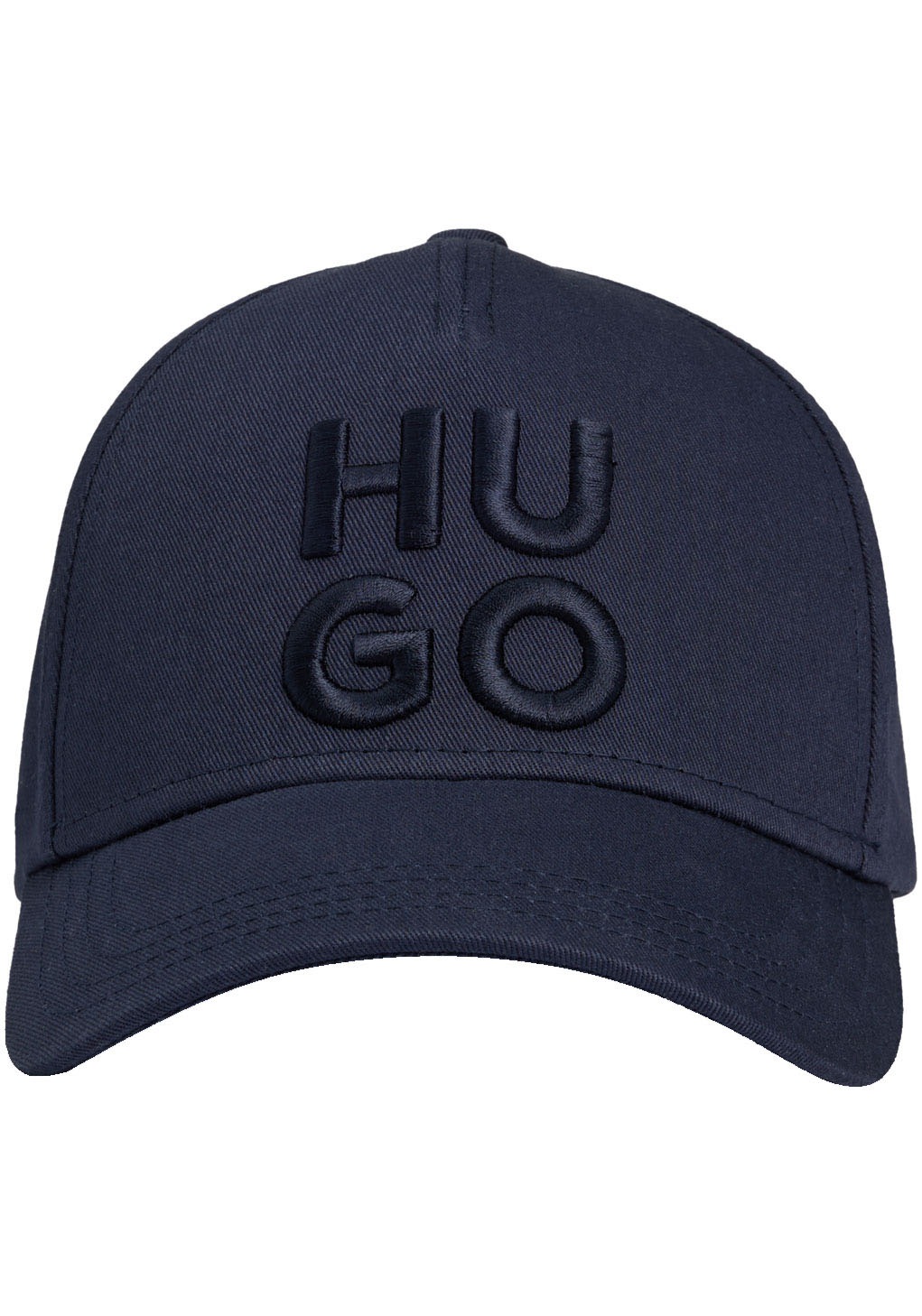HUGO Fitted Cap »Jude-Stacked«, mit 3D Logostickerei, verstellbarer Verschluss, unisex