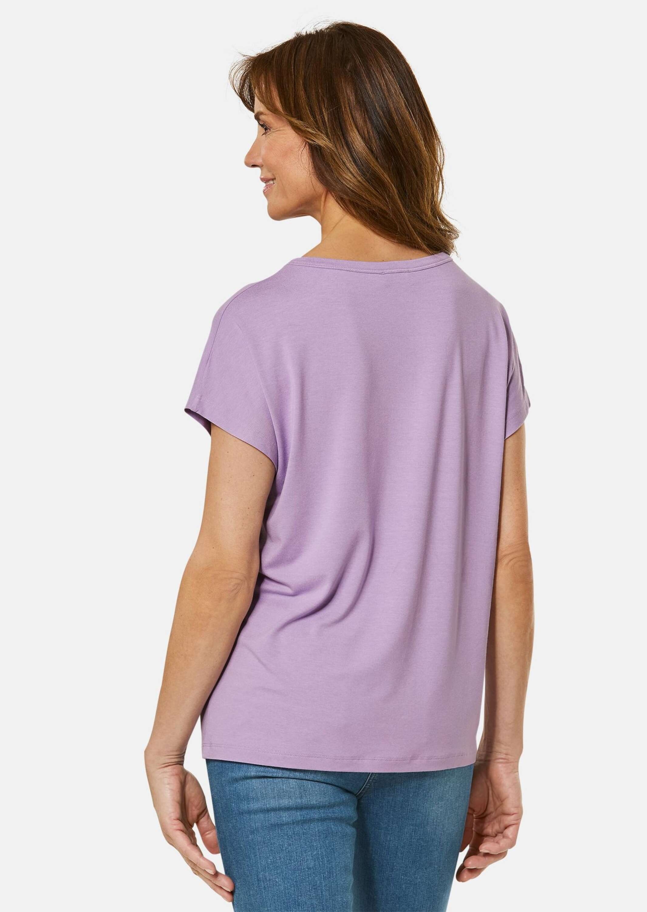 GOLDNER Langarm-Poloshirt »Bequemes Rundhalsshirt aus glänzender Qualität«