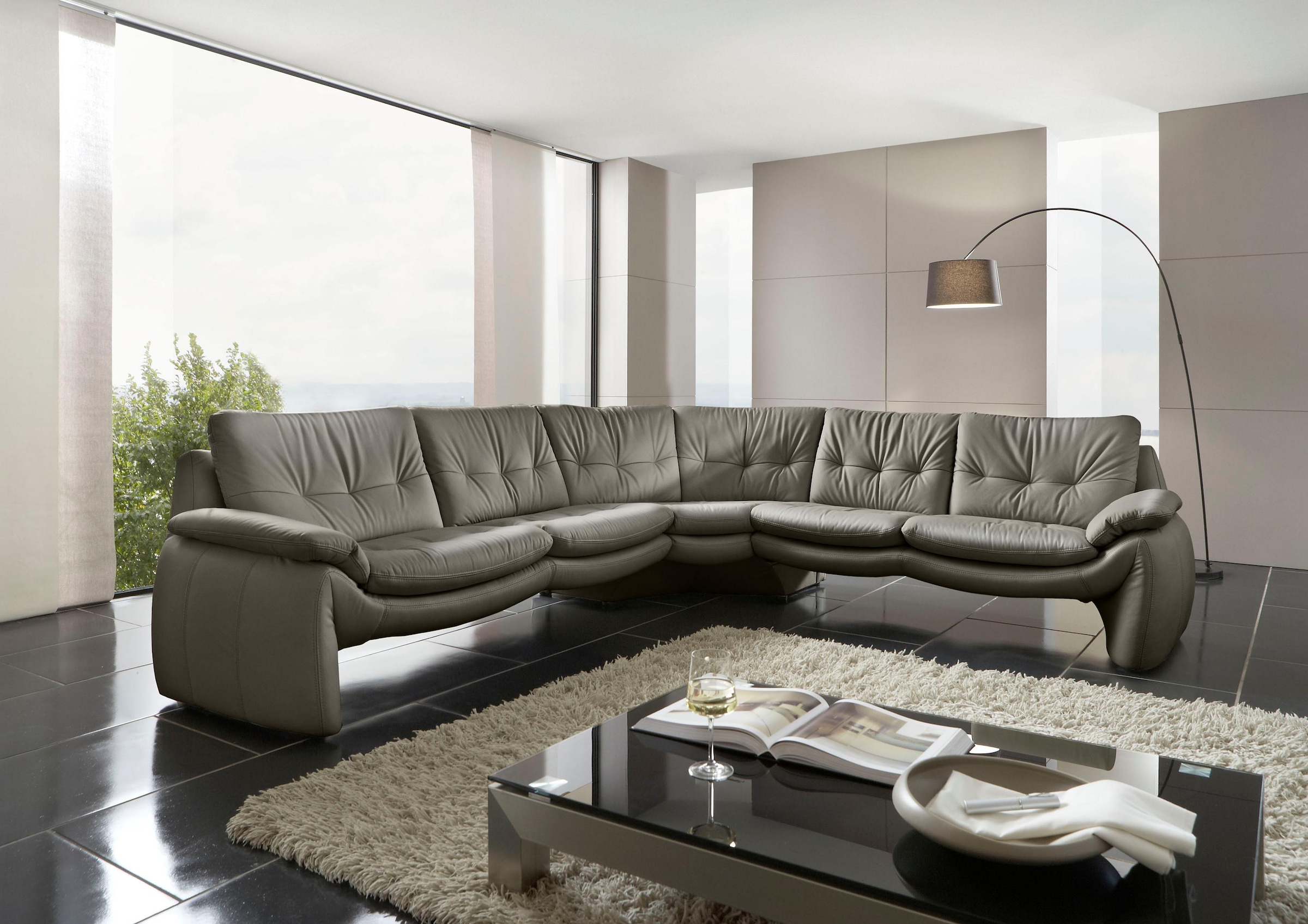 PLACES OF STYLE Ecksofa »Luna L-Form«, in einzigartiger Optik